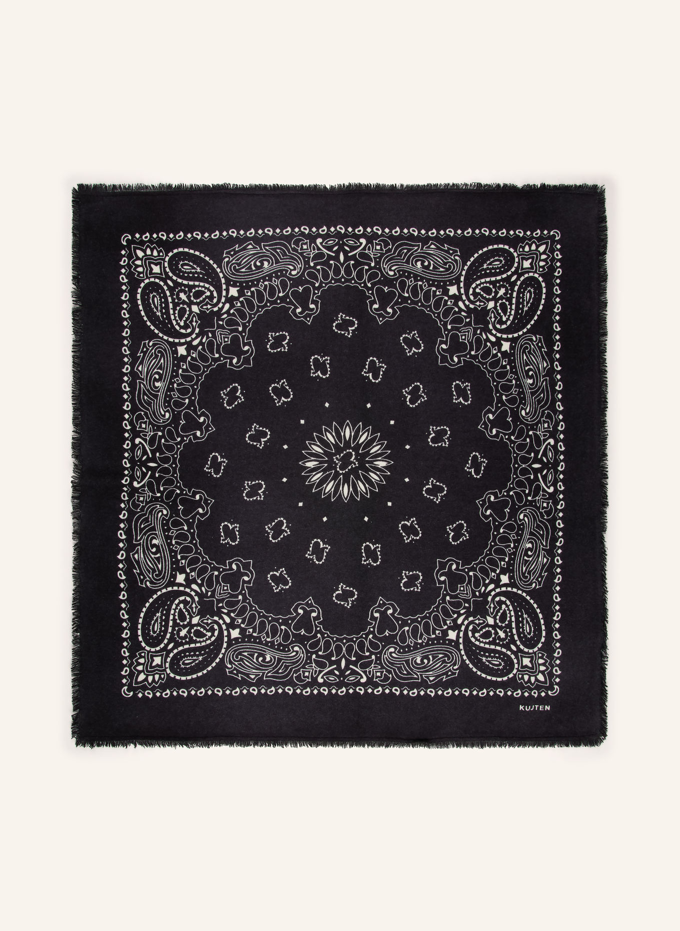 KUJTEN Cashmere-Tuch HACHIKO: SCHWARZ / WEISS