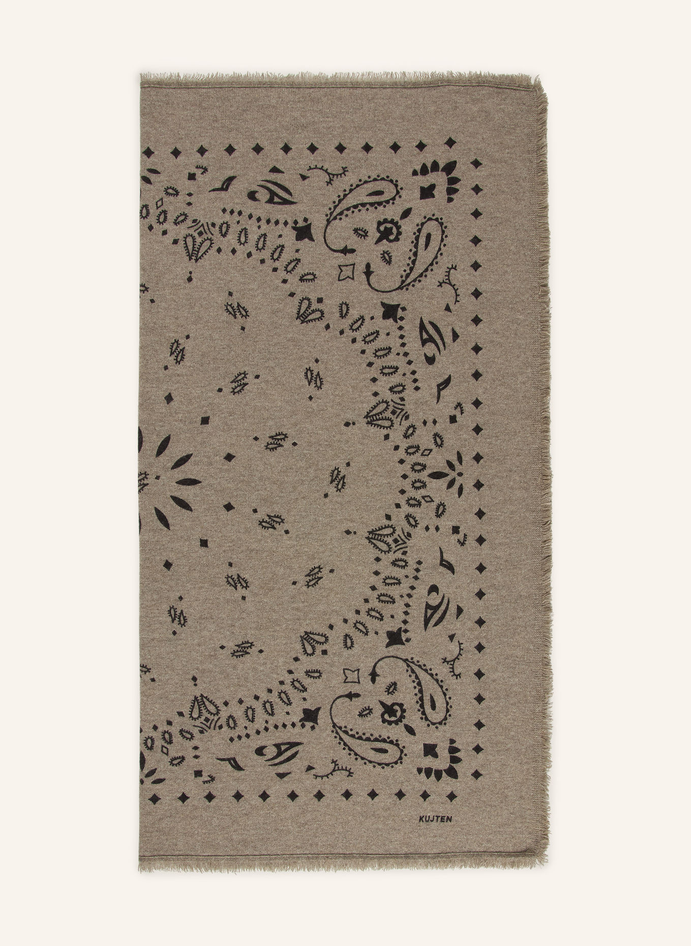 KUJTEN Cashmere-Tuch HACHIKO: KHAKI / SCHWARZ