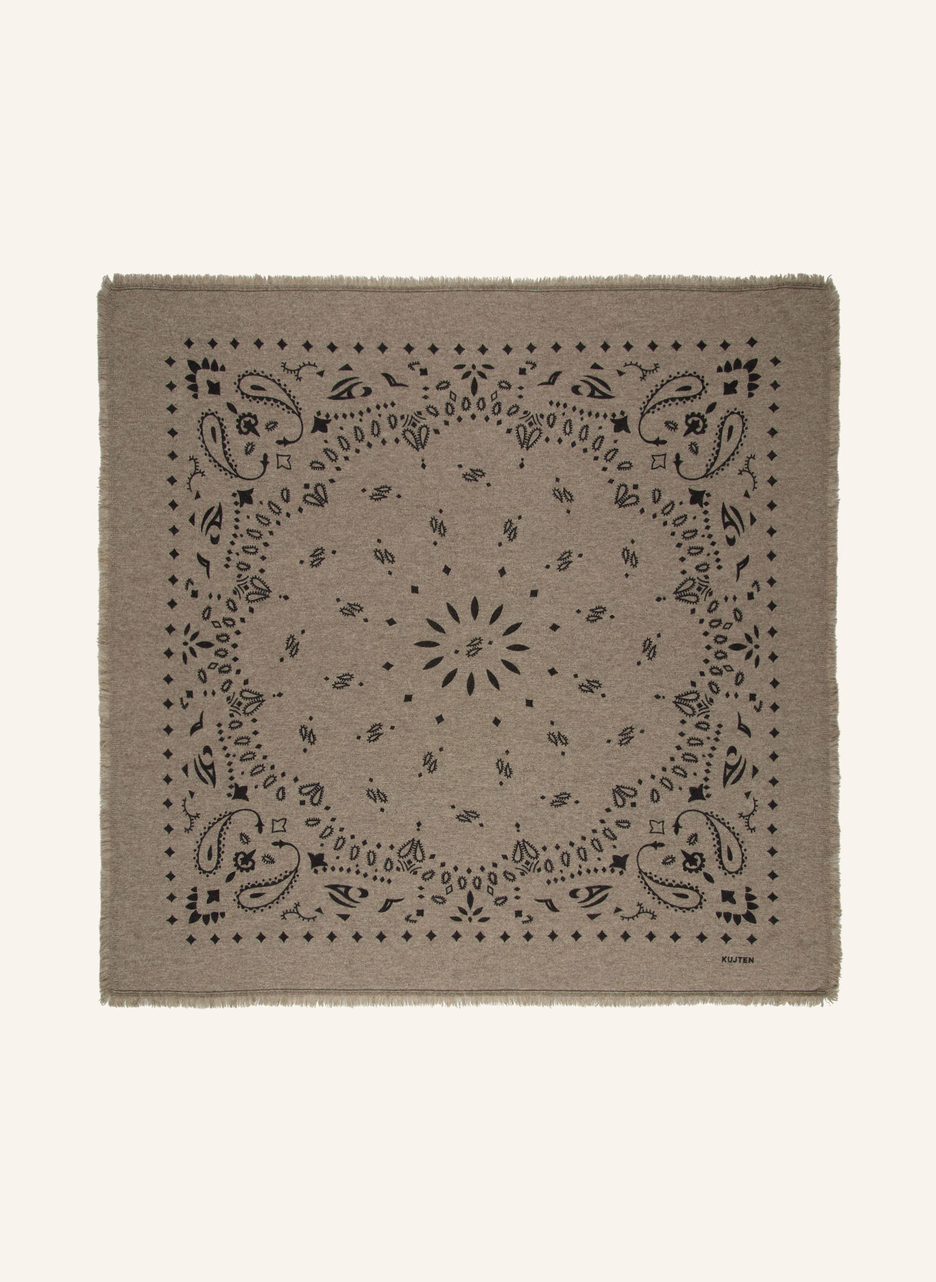 KUJTEN Cashmere-Tuch HACHIKO: KHAKI / SCHWARZ