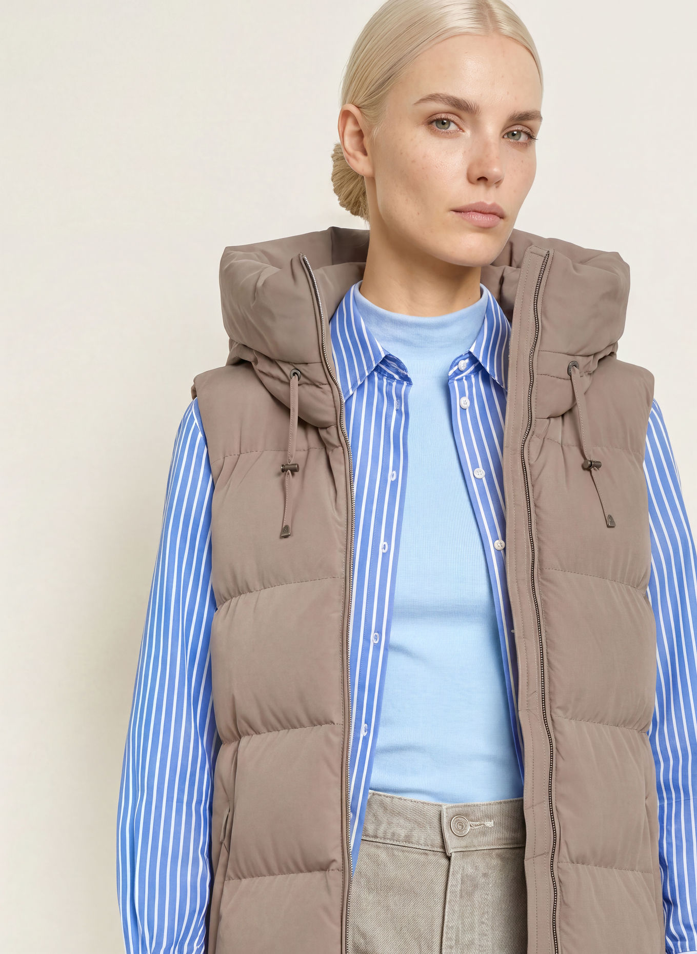 WELLENSTEYN Steppweste GOLDMINE LONG VEST mit DUPONT™ SORONA®-Isolierung: TAUPE