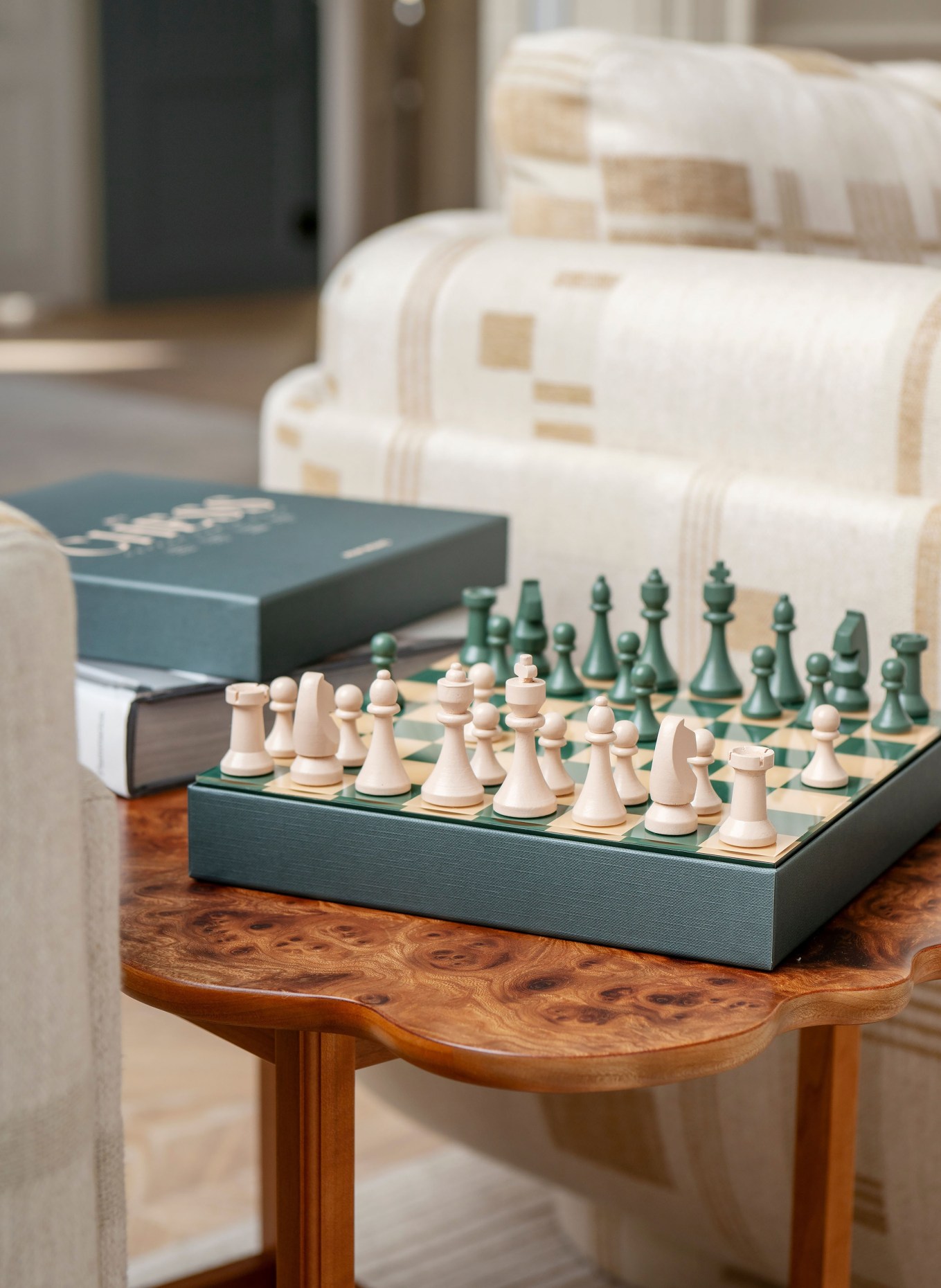 PRINTWORKS Bordspil CLASSIC CHESS: MØRKEGRØN / LYSEORANGE