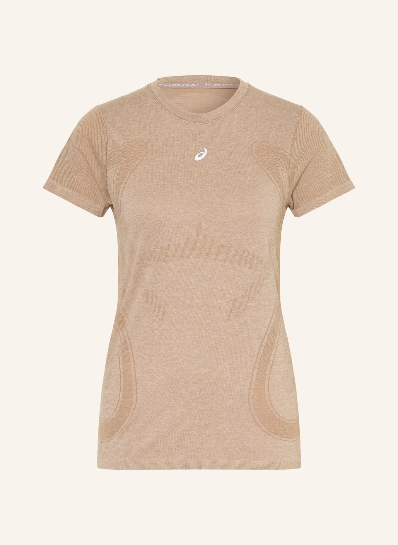ASICS ROAD SEAMLESS SS running shirt: BEIGE