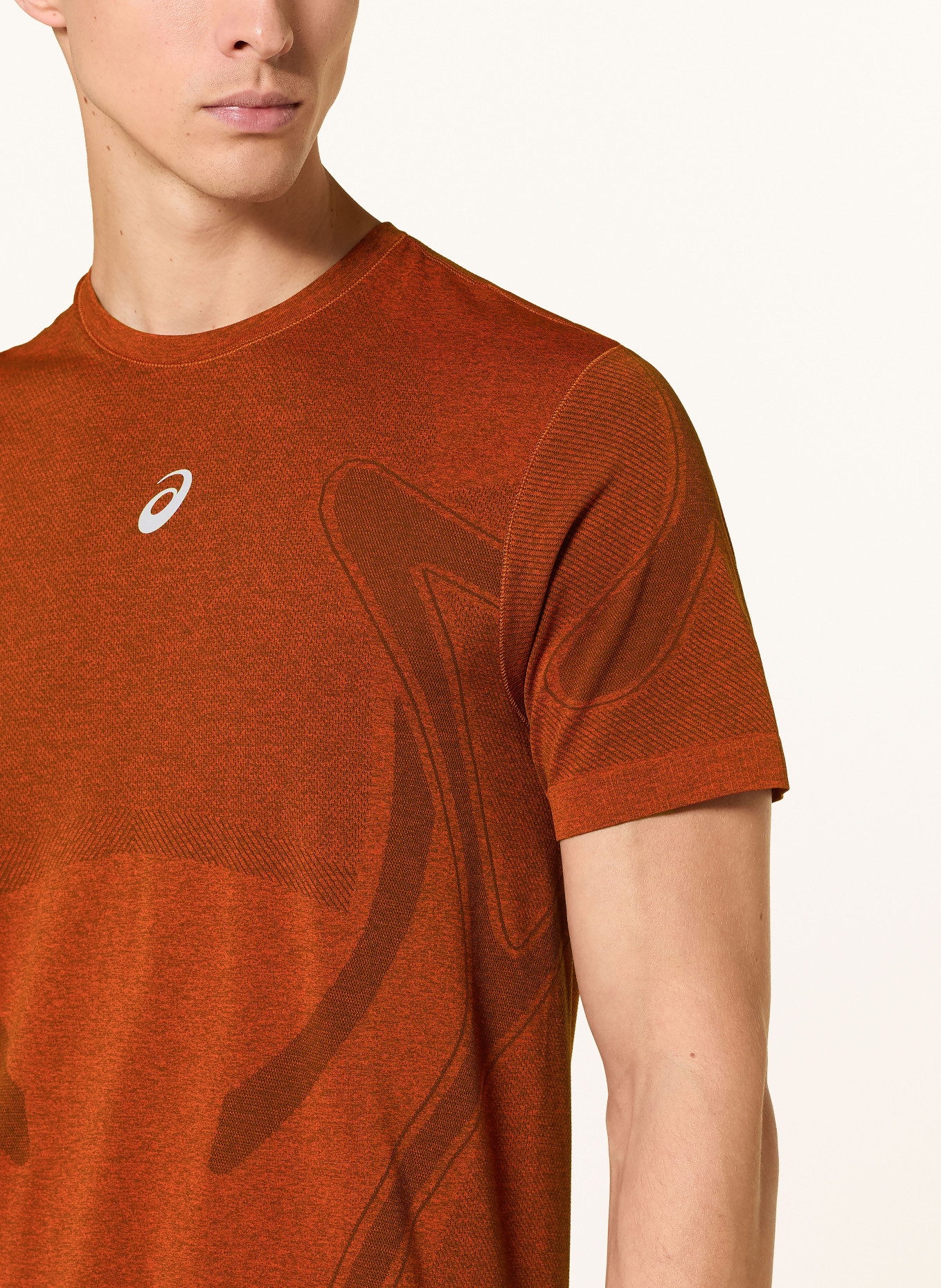 ASICS T-shirt de course ROAD SEAMLESS SS: ROUGE / ROUGE FONCÉ