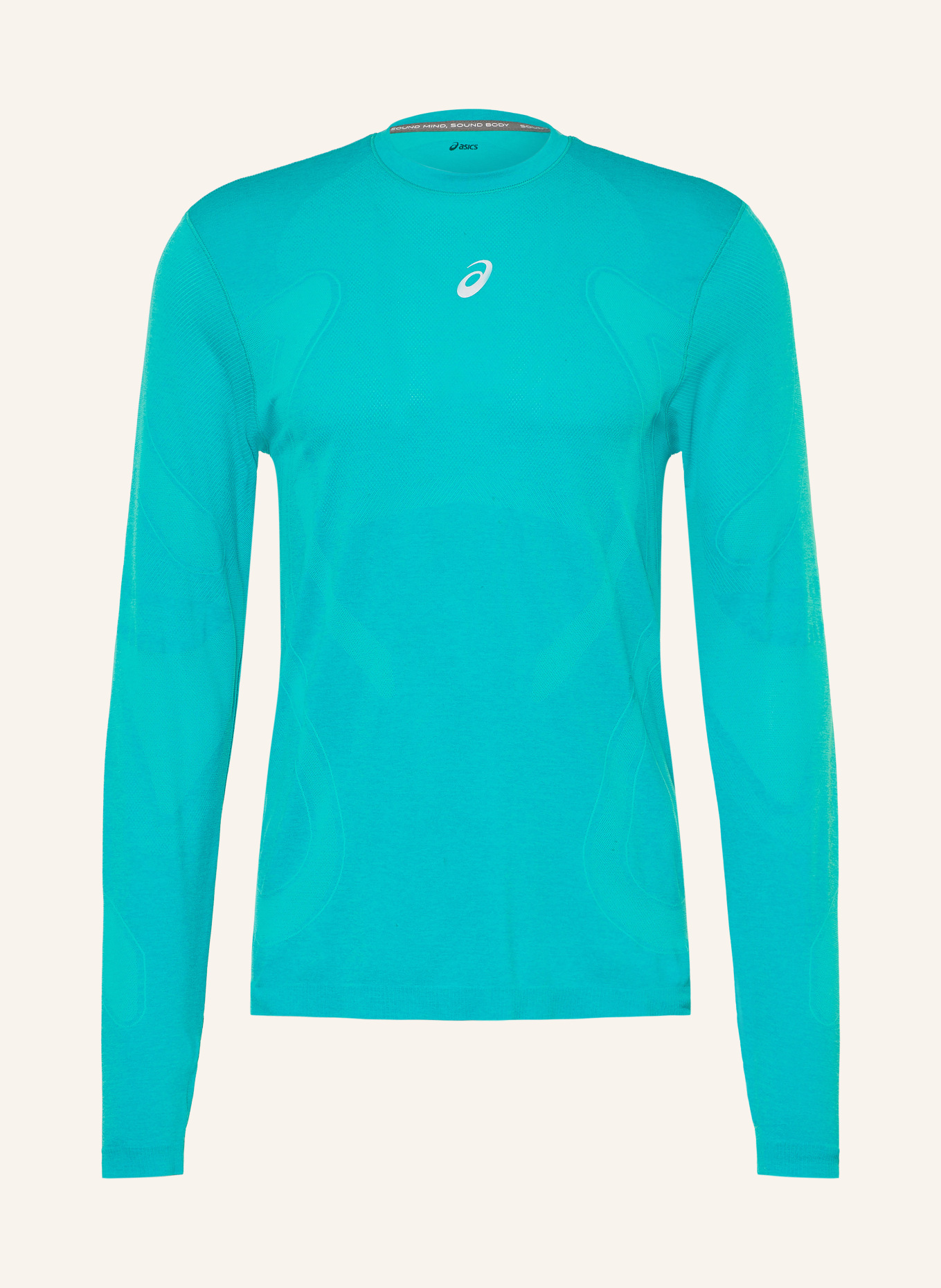 ASICS ROAD SEAMLESS LS running shirt: NEON TURQUOISE