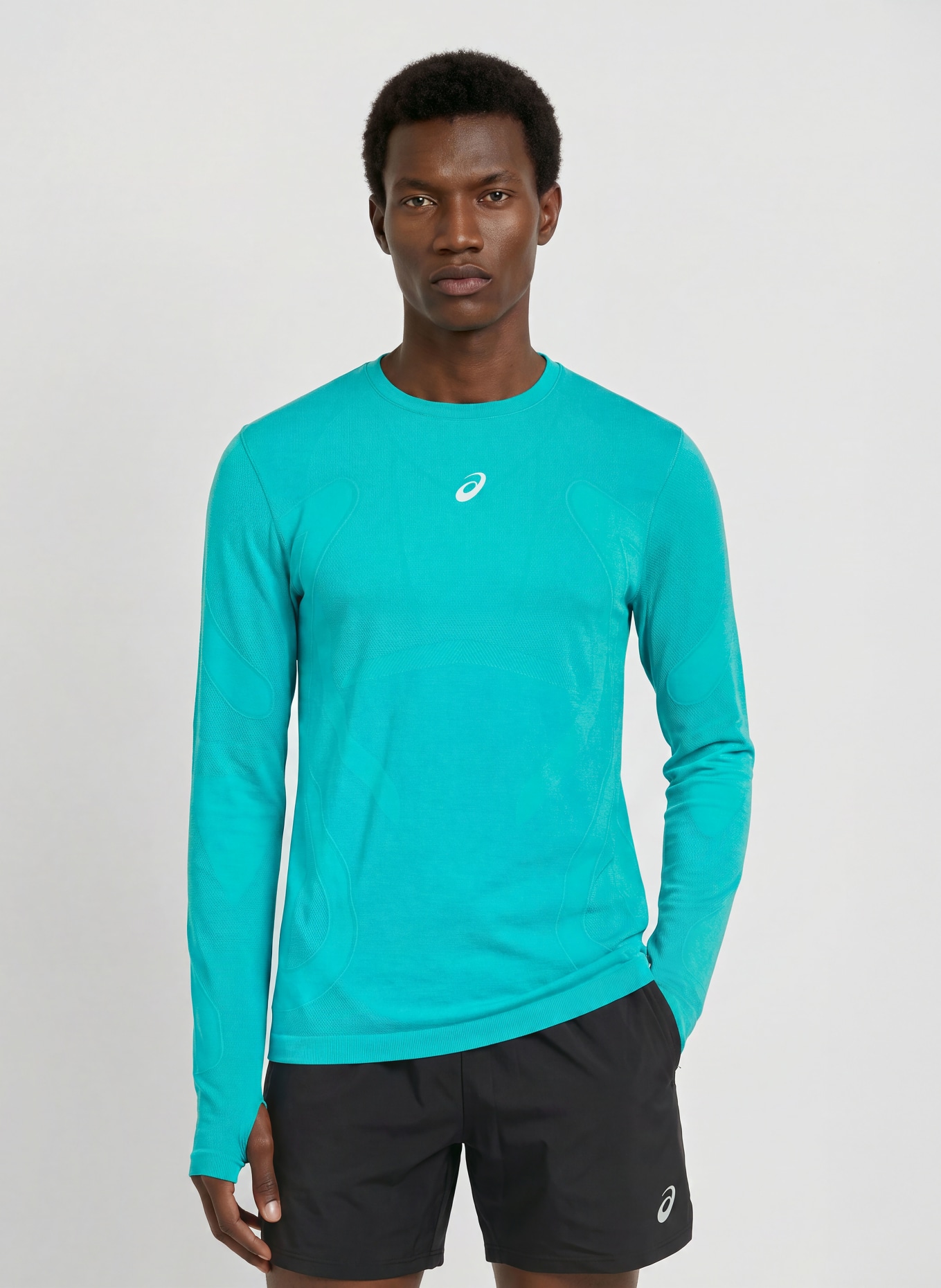 ASICS ROAD SEAMLESS LS running shirt: NEON TURQUOISE