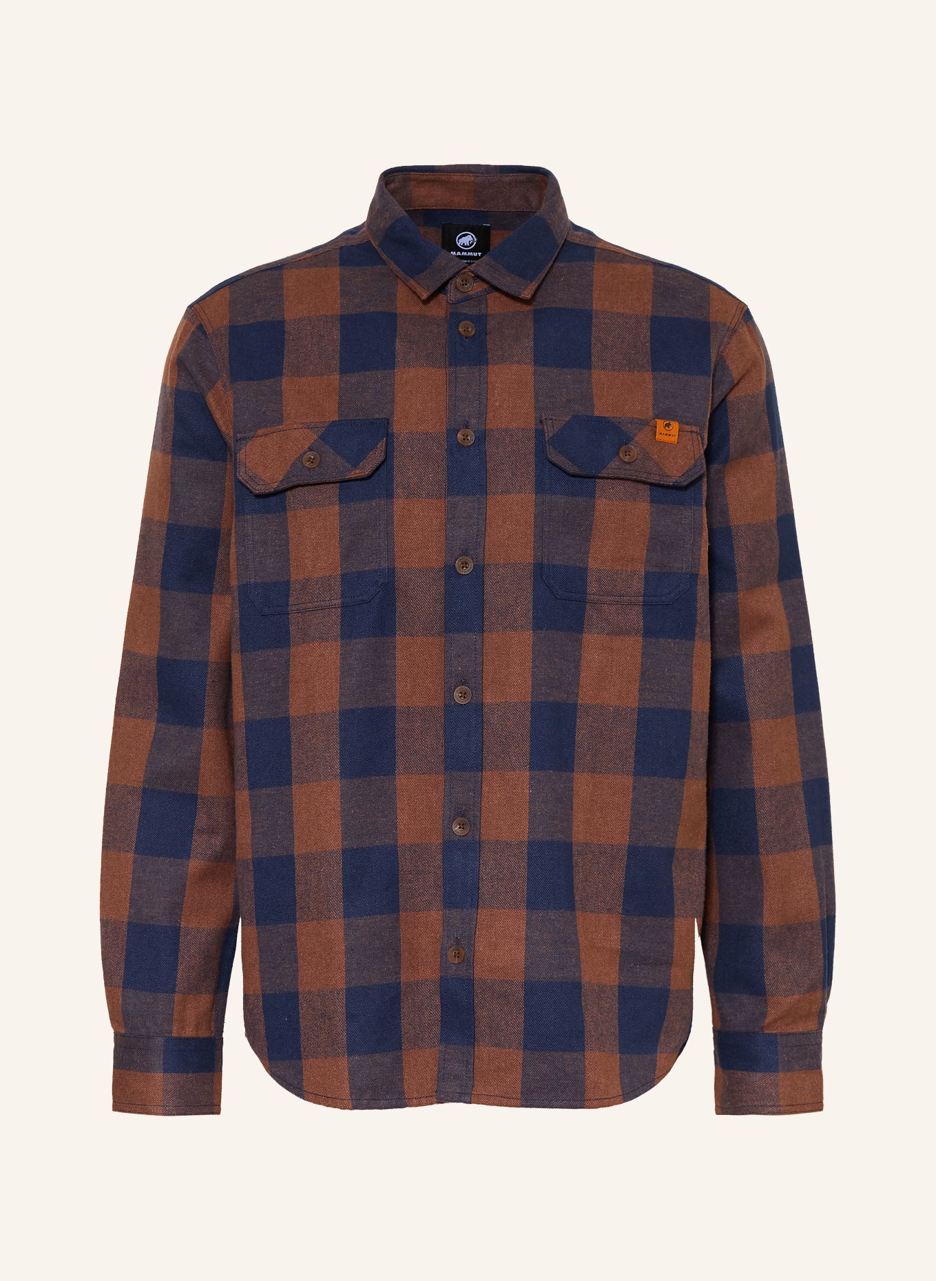 MAMMUT Outdoor shirt TAMARO: BROWN / DARK BLUE