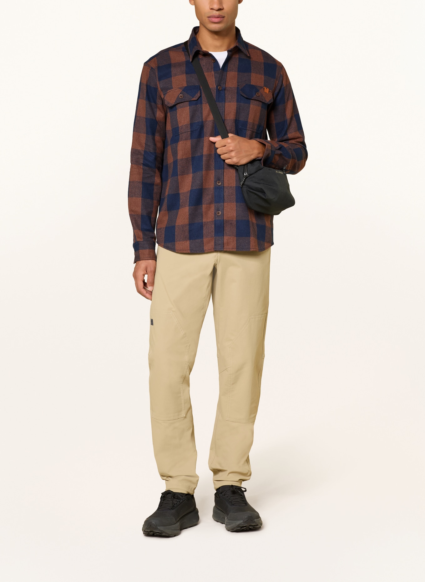 MAMMUT Outdoor shirt TAMARO: BROWN / DARK BLUE