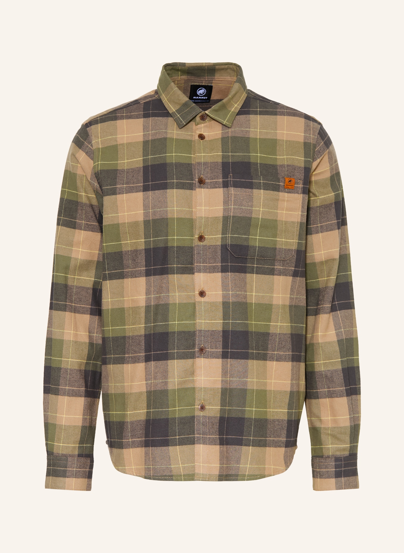 MAMMUT Outdoor shirt TROVAT: GREEN / BEIGE / LIGHT YELLOW