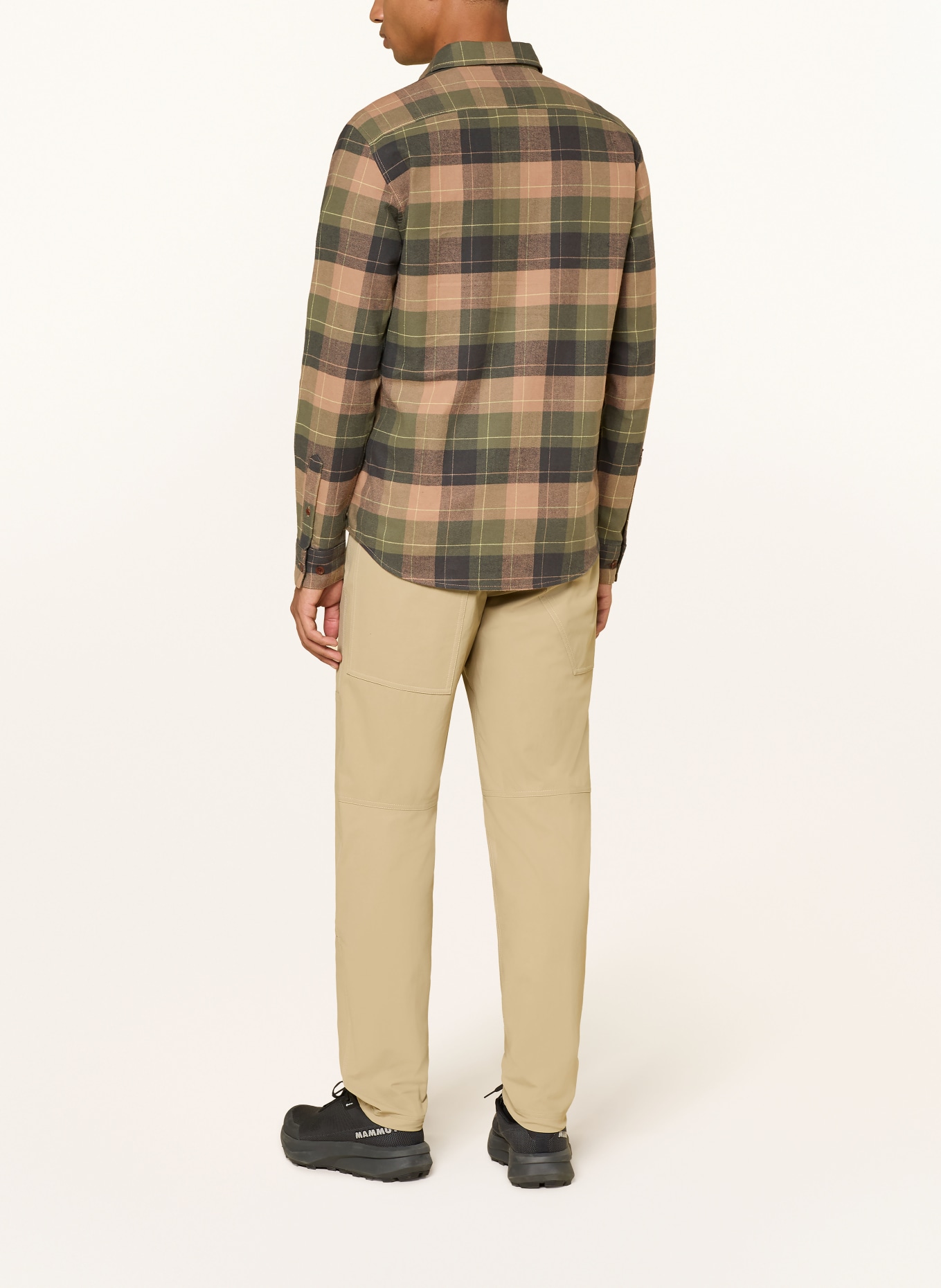 MAMMUT Outdoor shirt TROVAT: GREEN / BEIGE / LIGHT YELLOW