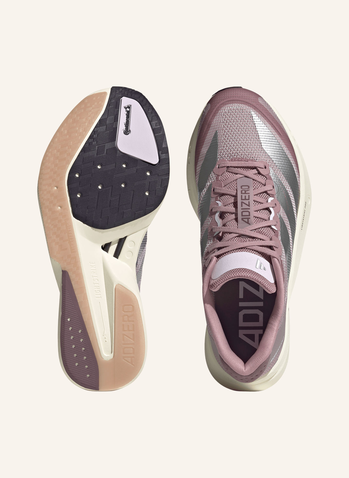 adidas ADIZERO BOSTON 13 running shoes: DUSKY PINK / SILVER