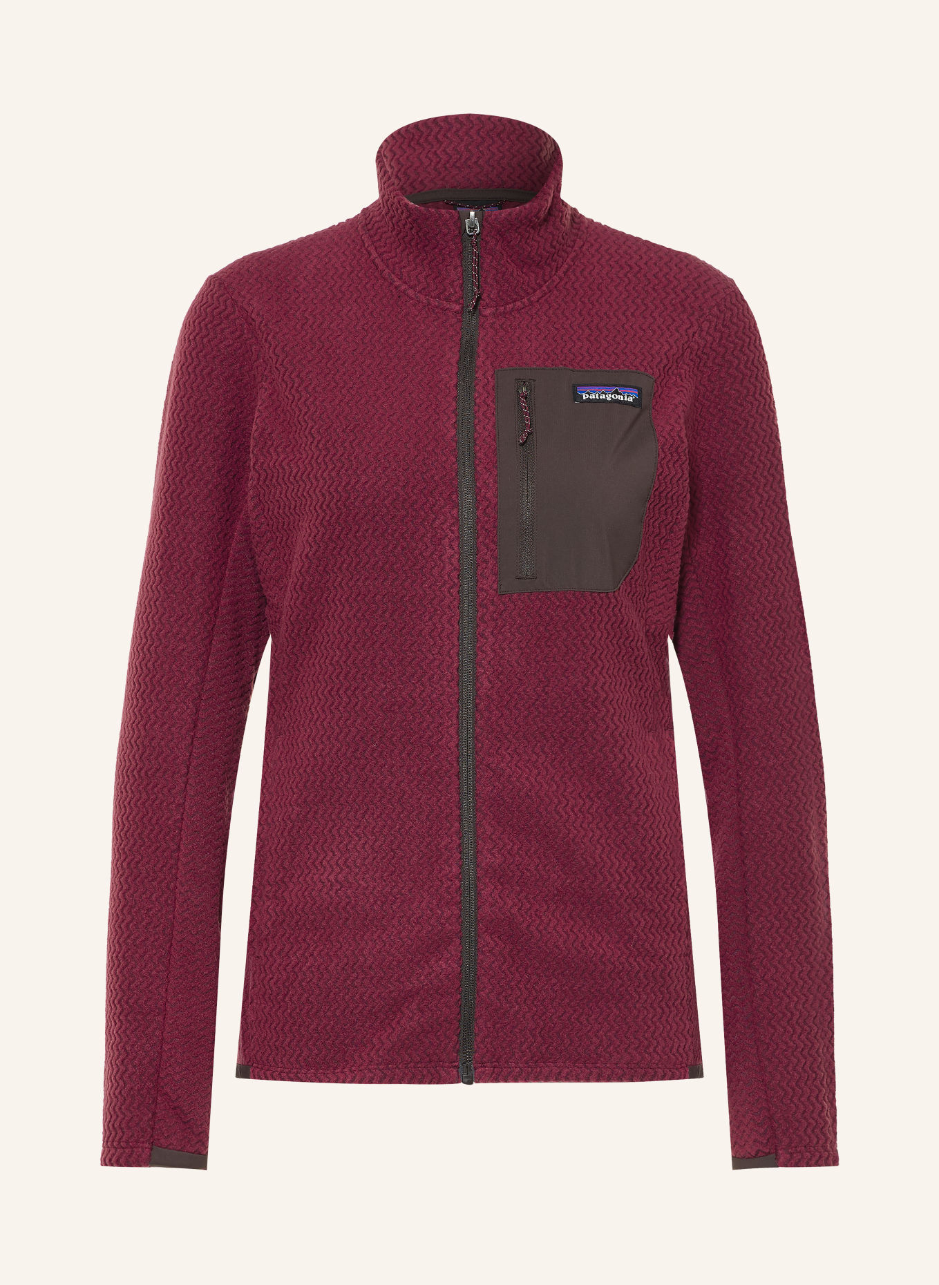 patagonia Kurtka z polaru R1® AIR: FUKSJA / CIEMNOBRĄZOWY
