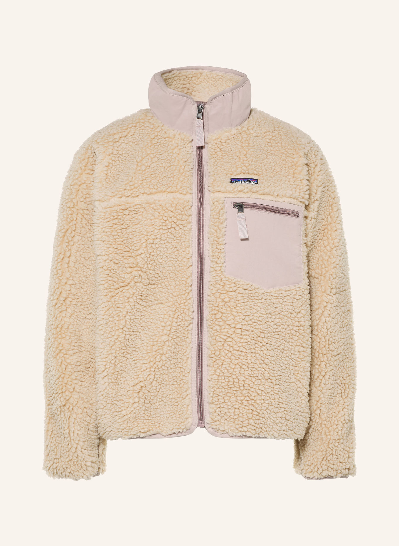 patagonia Fleecová bunda CLASSIC RETRO-X: BÉŽOVÁ / SVĚTLE RŮŽOVÁ