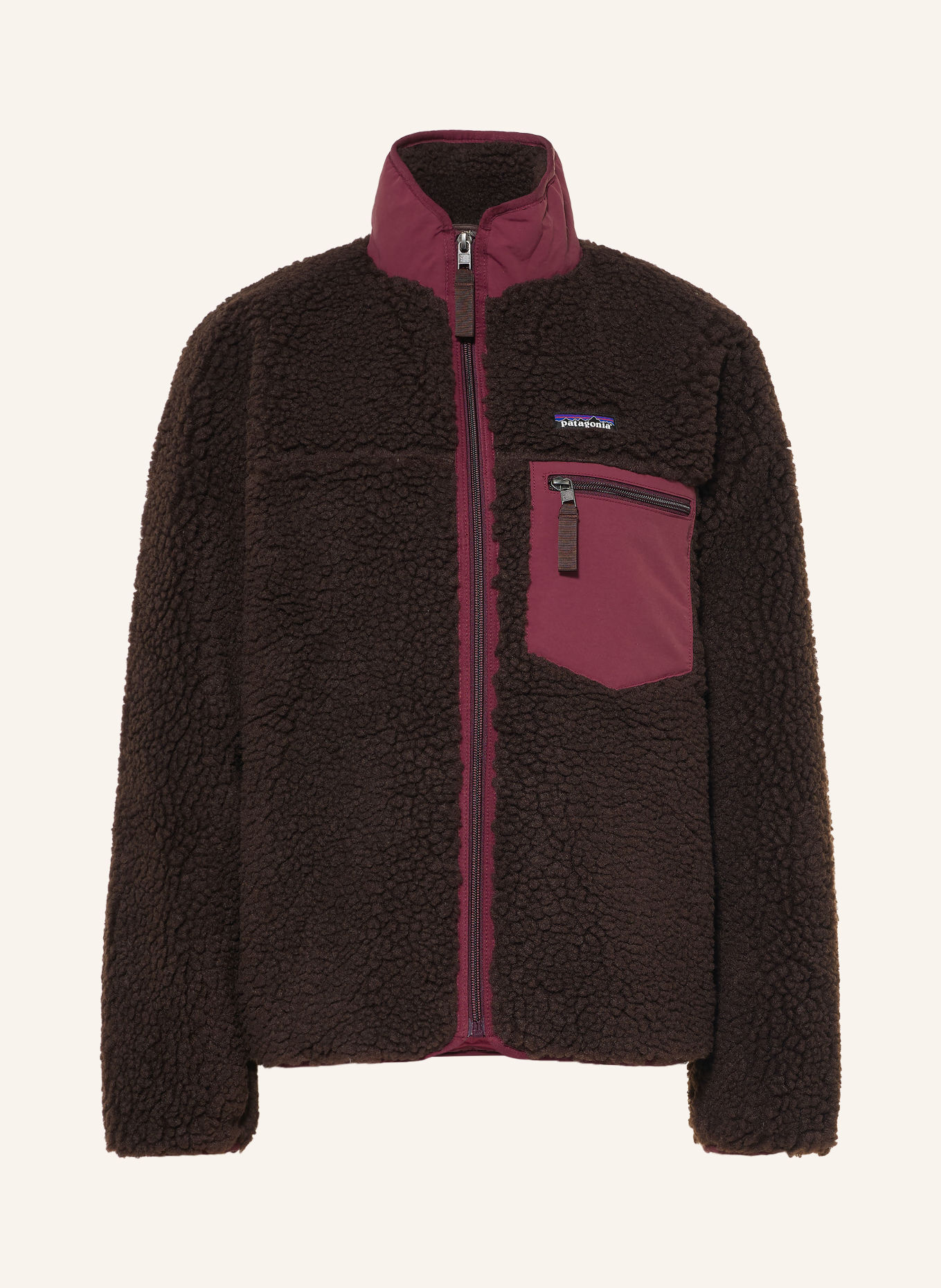 patagonia Kurtka z polaru CLASSIC RETRO-X: CIEMNOBRĄZOWY / CIEMNOCZERWONY