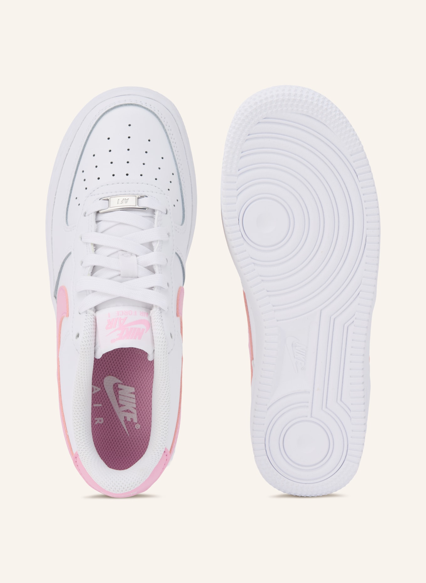 Nike AIR FORCE 1 sneaker: WHITE / PINK