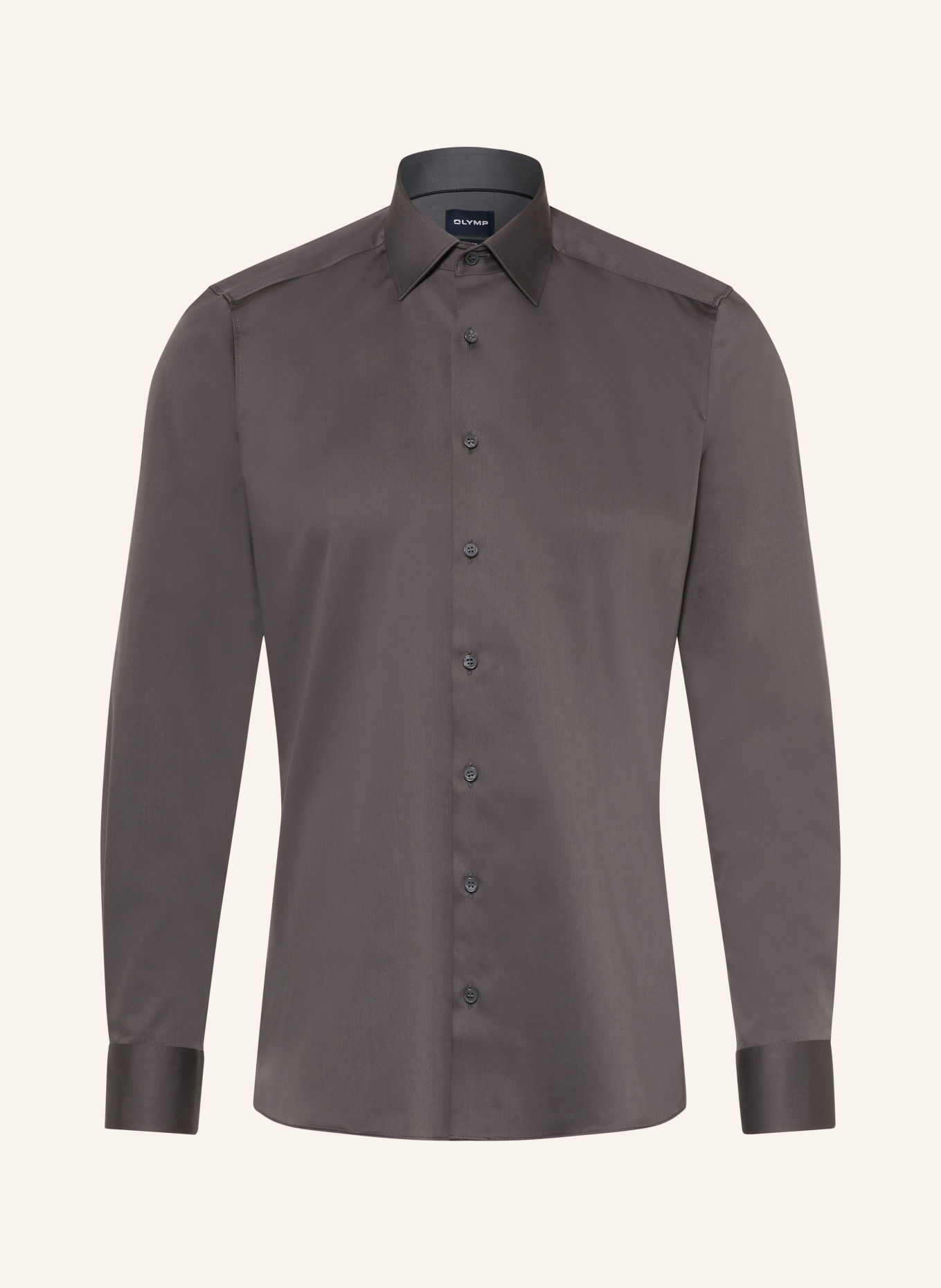 OLYMP Chemise Level Five coupe ajustée: GRIS FONCÉ