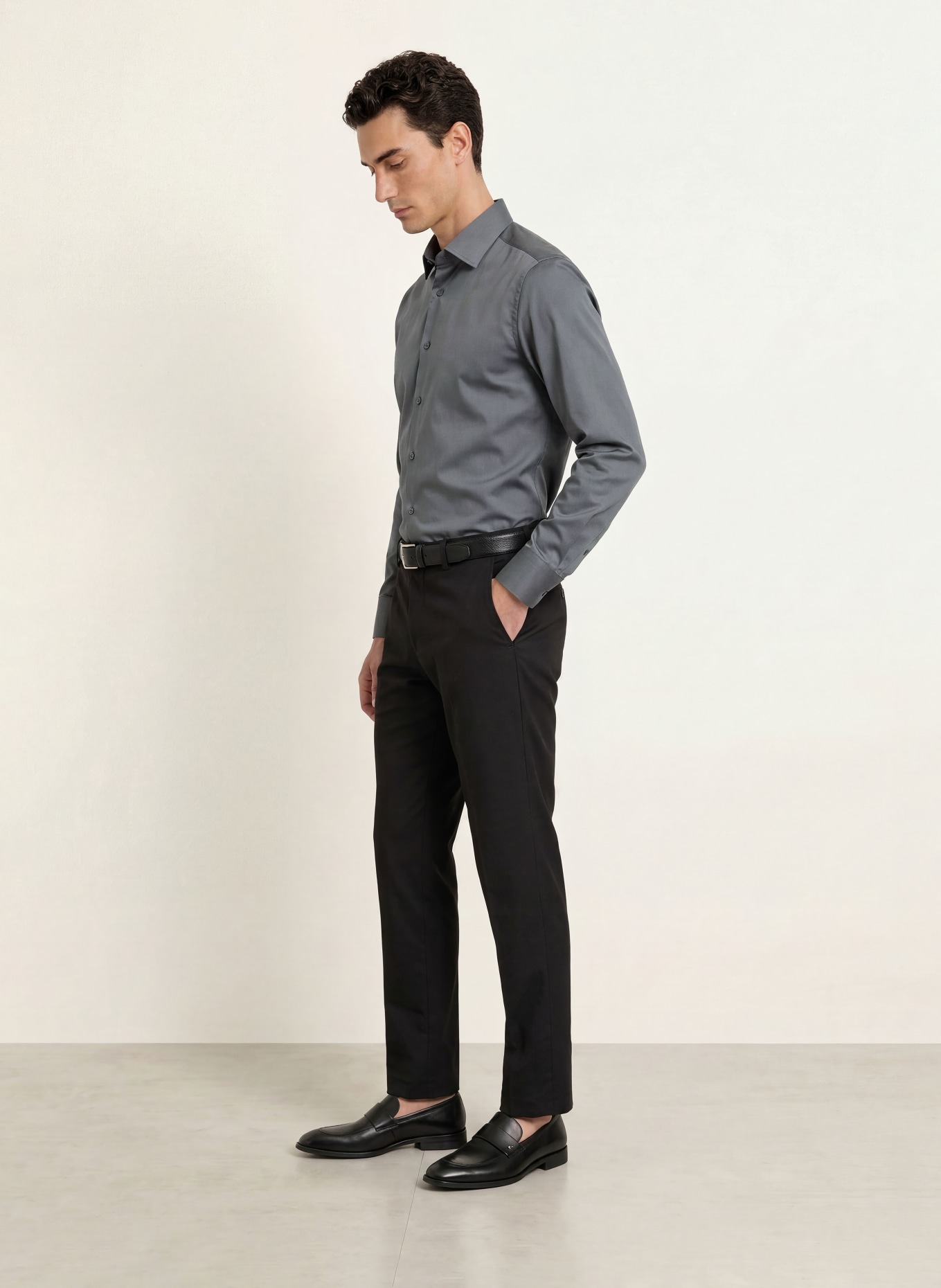 OLYMP Koszula luxor modern fit: CZIEMNOSZARY