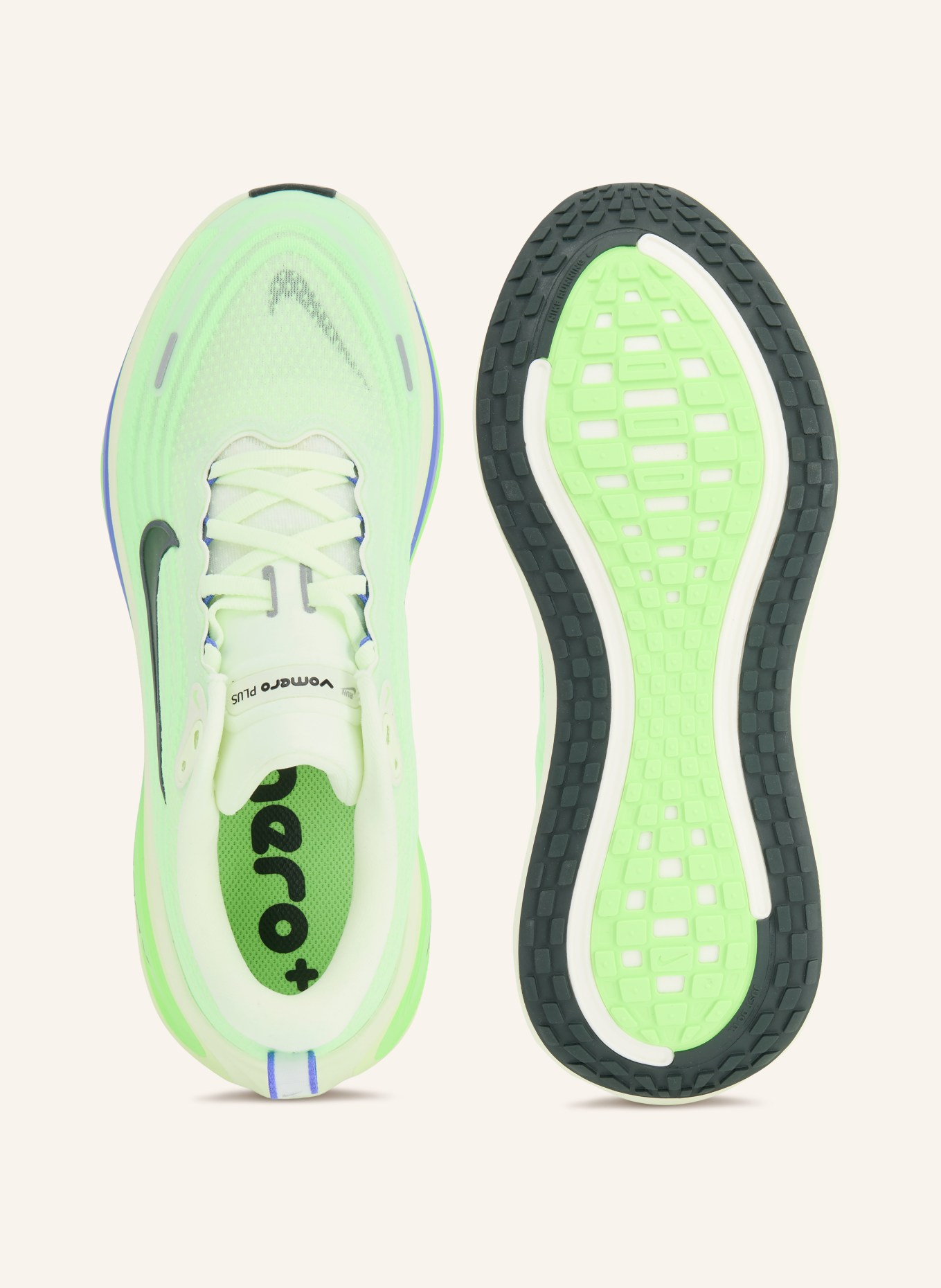 Nike Buty do biegania VOMERO PLUS: JASKRAWY ZIELONY / JASNOZIELONY / GRANATOWY