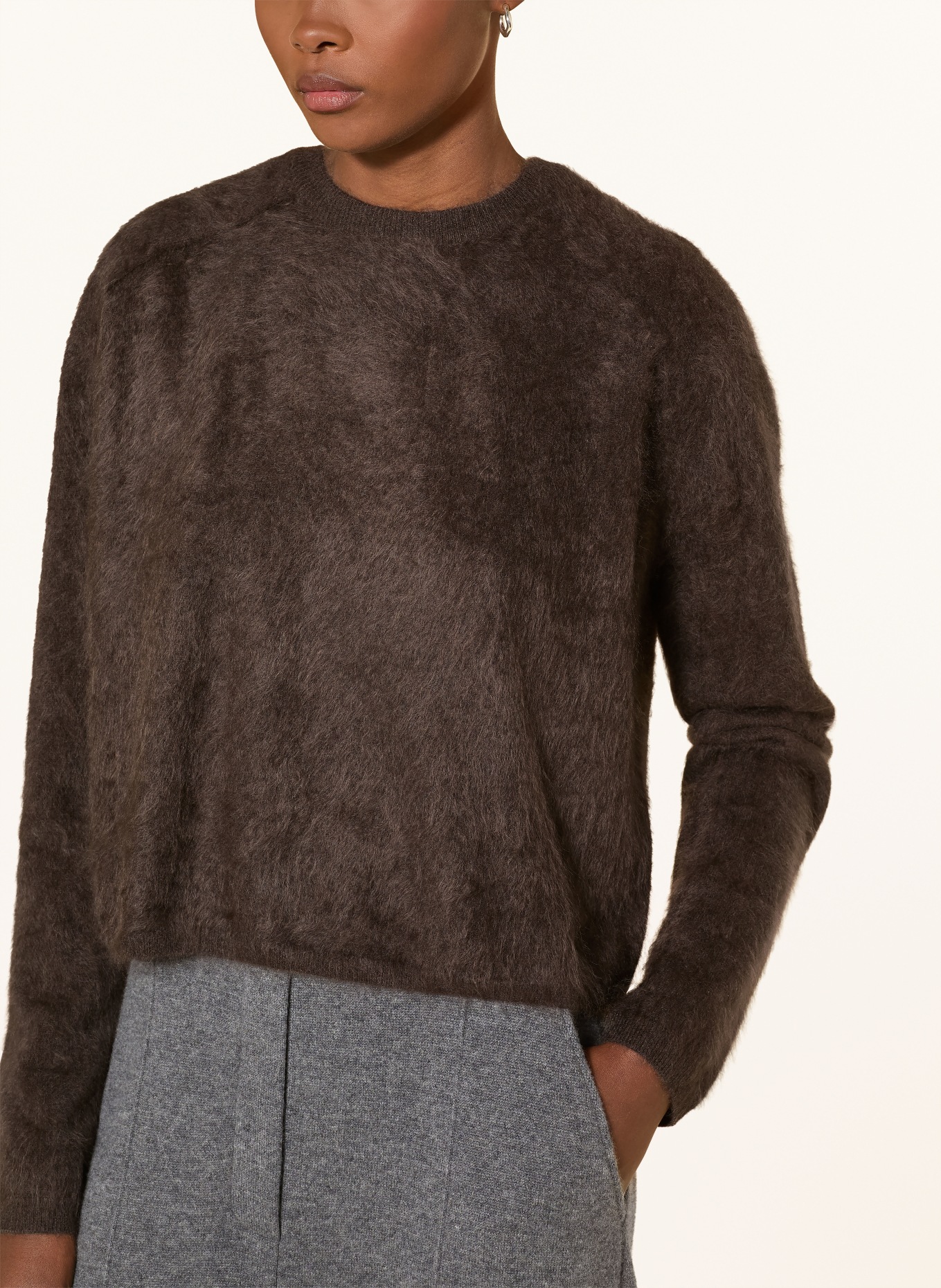 LISA YANG Cashmere-Pullover LEXIA: DUNKELBRAUN