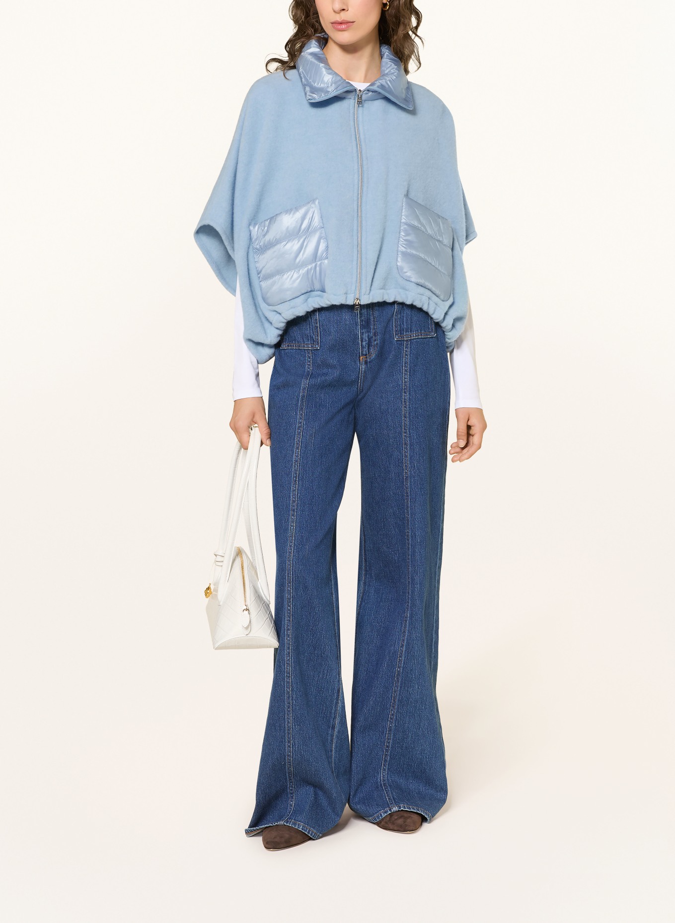HERNO Dress in mixed materials: LIGHT BLUE