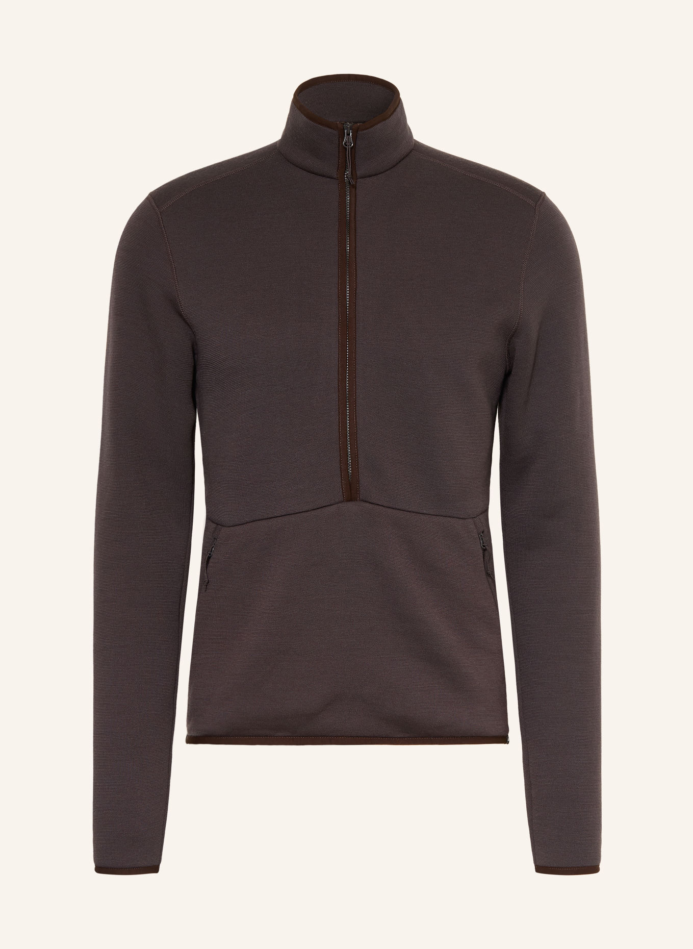 odlo WOOL Midlayer made of merino wool: DARK BROWN
