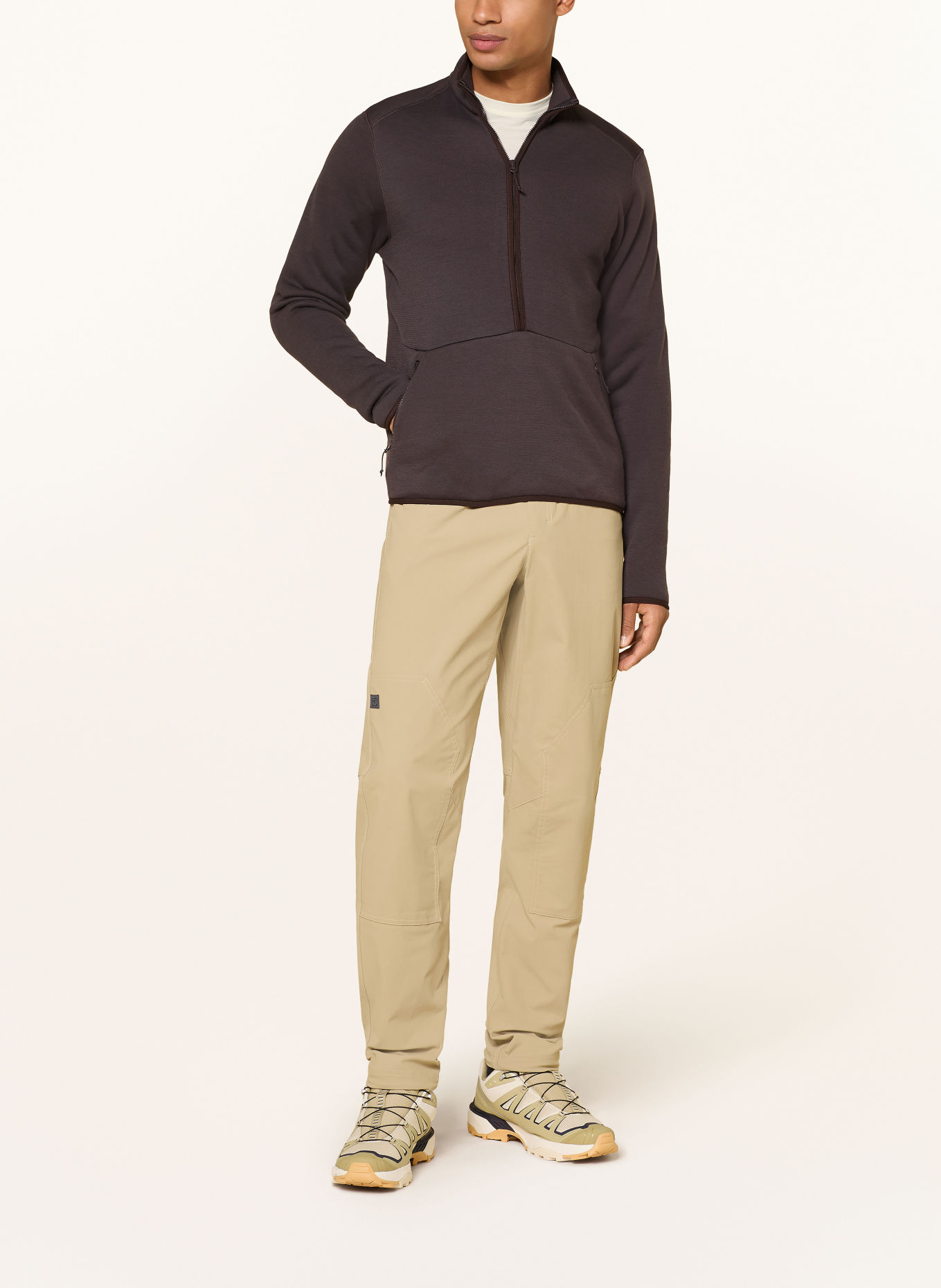 odlo WOOL Midlayer made of merino wool: DARK BROWN