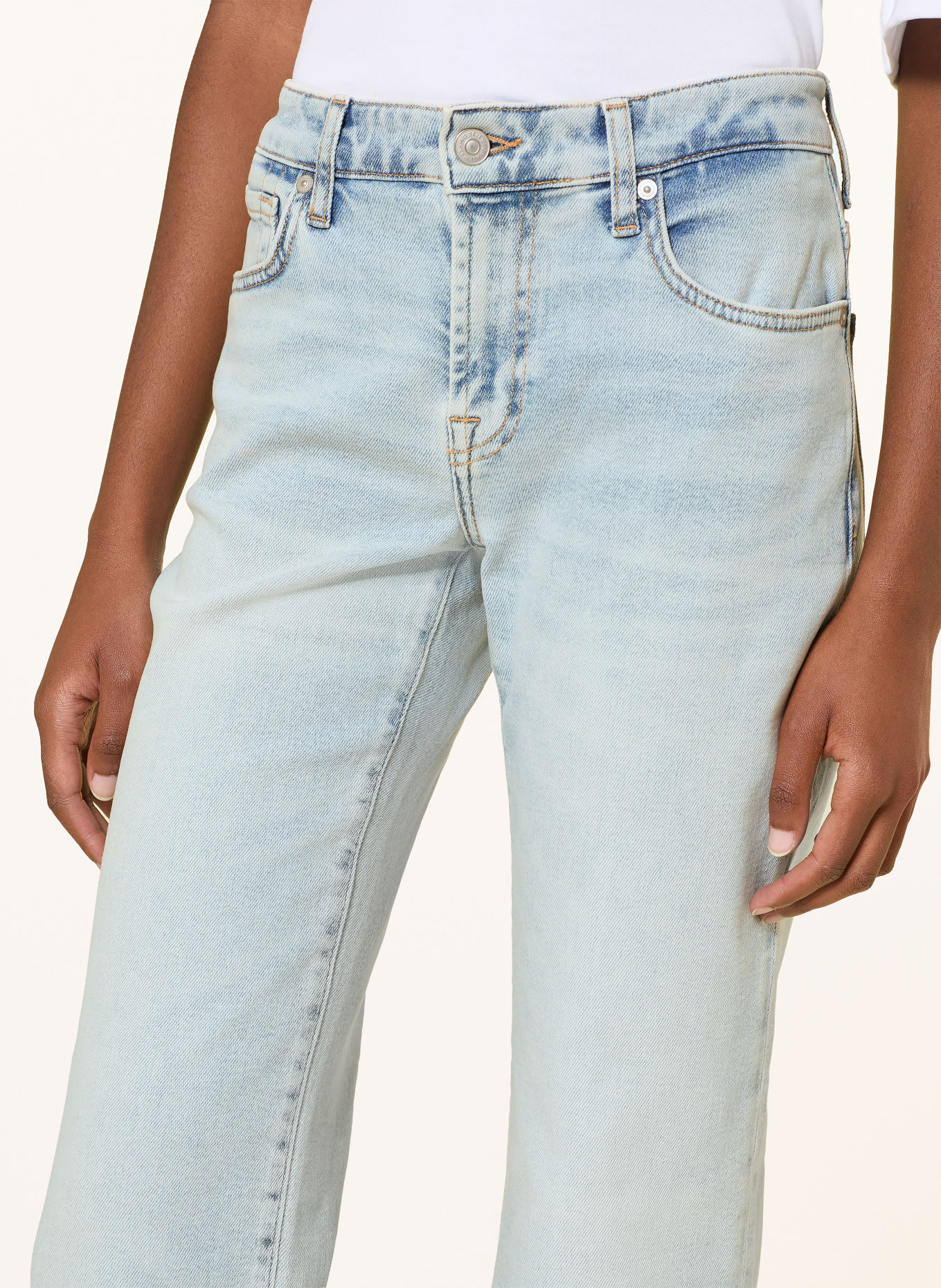 7 for all mankind Jean droit CALIE STRAIGHT ANKLE: 1A0 Sunset Beach