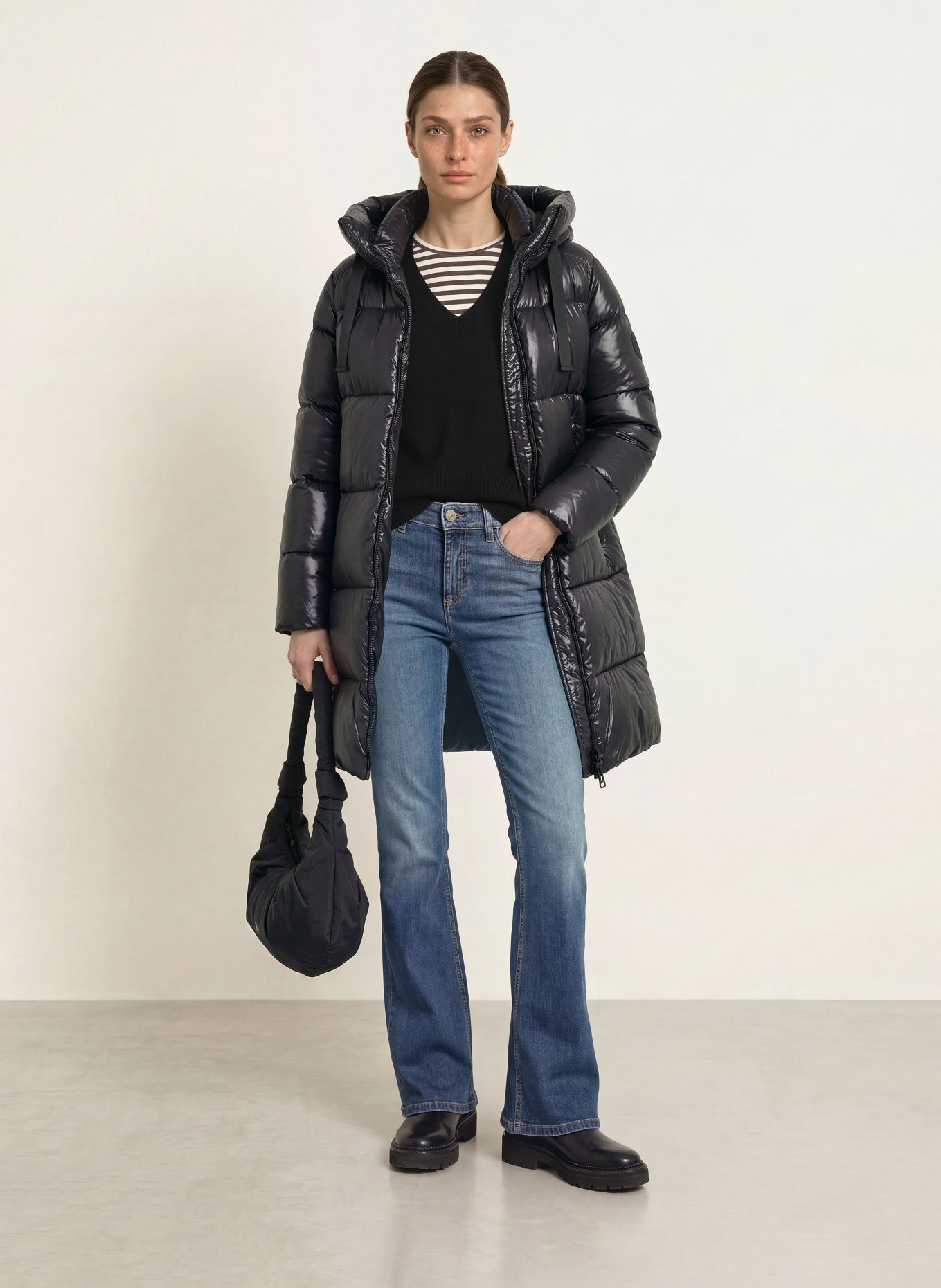 SAVE THE DUCK ISABEL quilted coat: BLACK