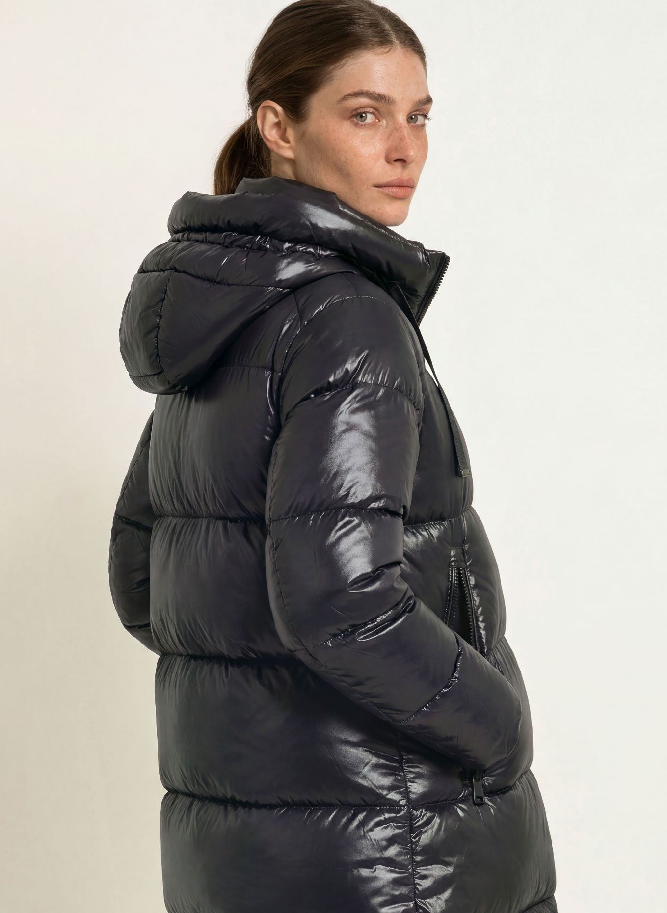 SAVE THE DUCK ISABEL quilted coat: BLACK