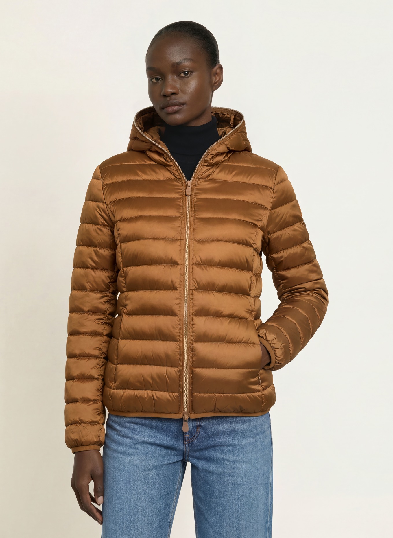 SAVE THE DUCK ALEXIS quilted jacket: BROWN