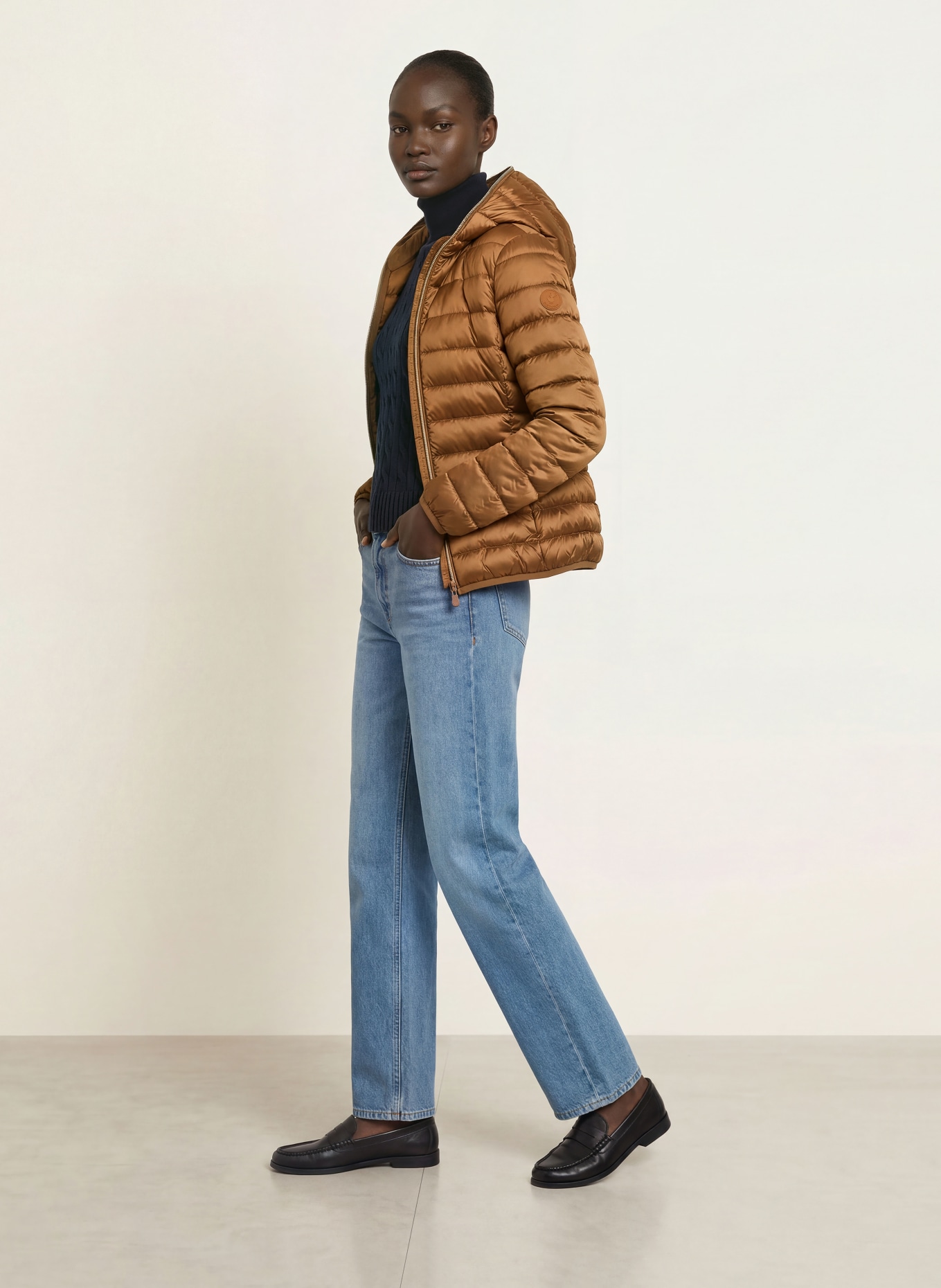 SAVE THE DUCK ALEXIS quilted jacket: BROWN