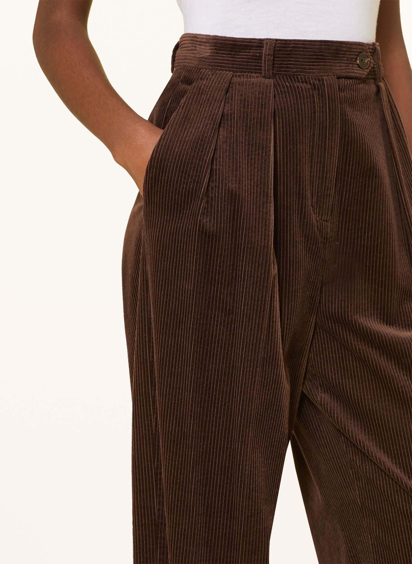 MRS & HUGS Marlenehose aus Cord: DUNKELBRAUN