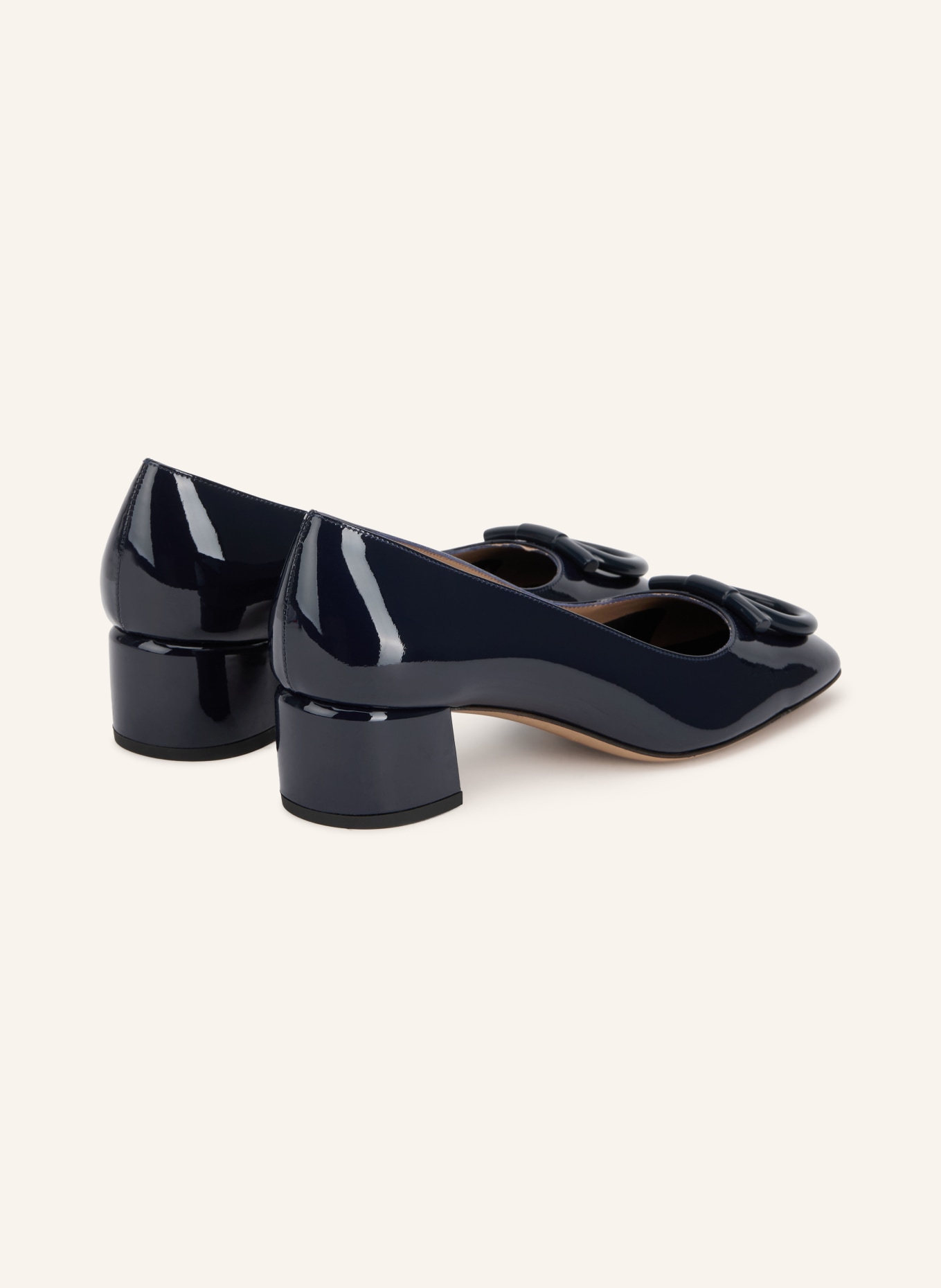 FERRAGAMO Lack-Pumps MARA 40: DUNKELBLAU