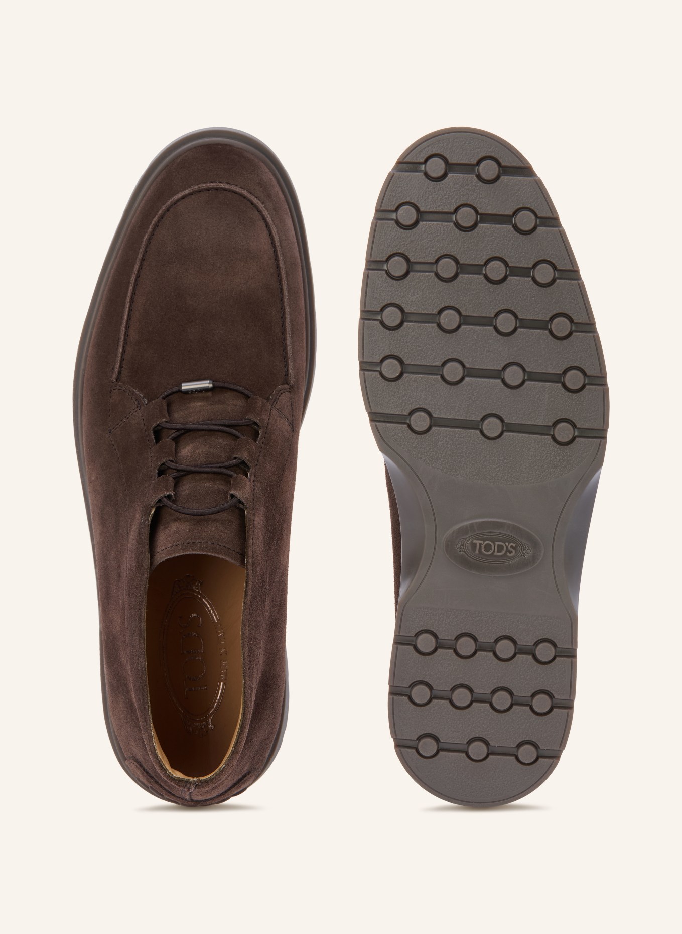 TOD'S Chaussures à lacets POLACCO ELASTICO IBRIDO ESTIVO: MARRON FONCÉ