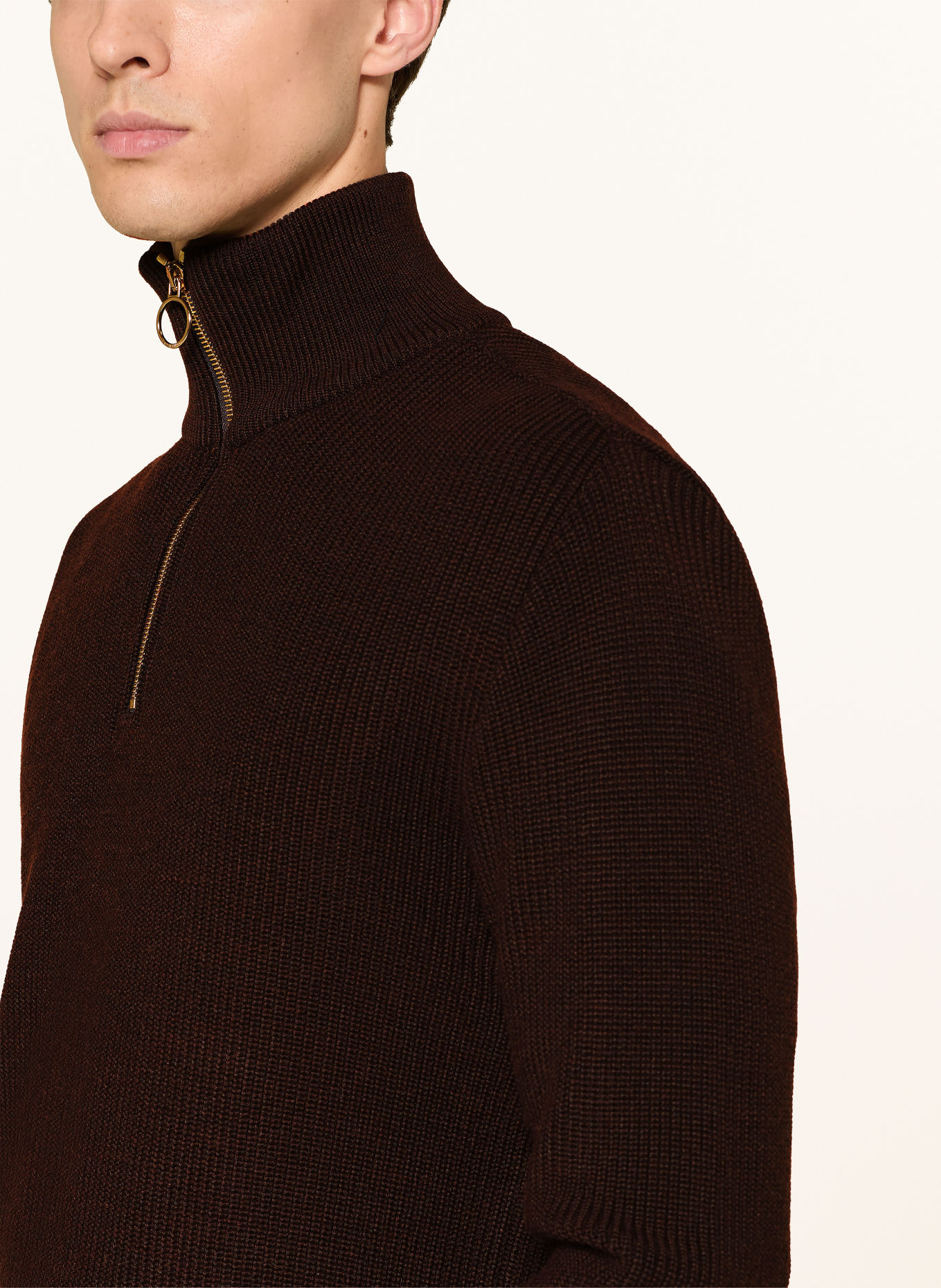 PAUL & SHARK Half-zip sweater: DARK BROWN