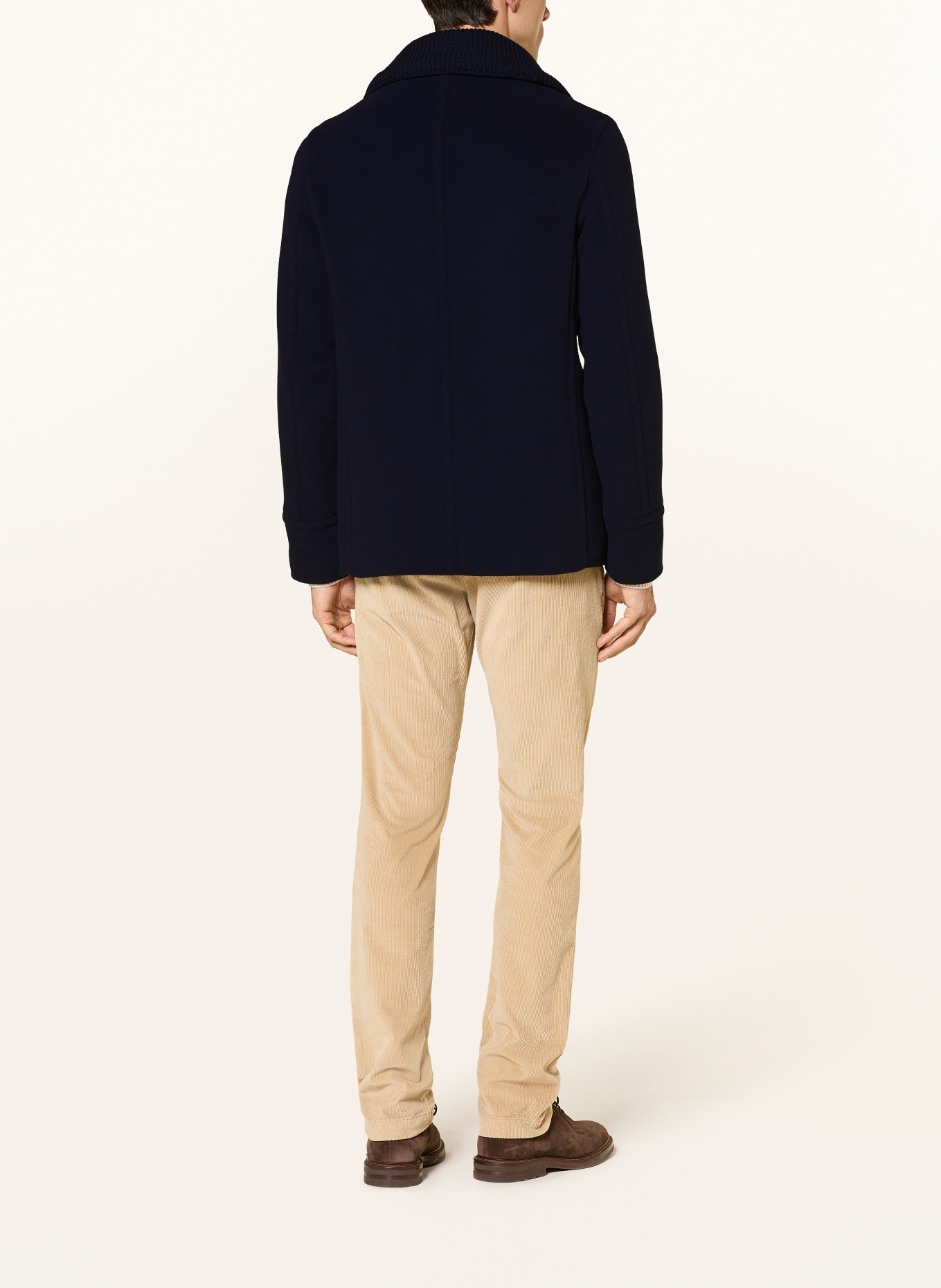 PAUL & SHARK Pea coat with detachable collar: DARK BLUE