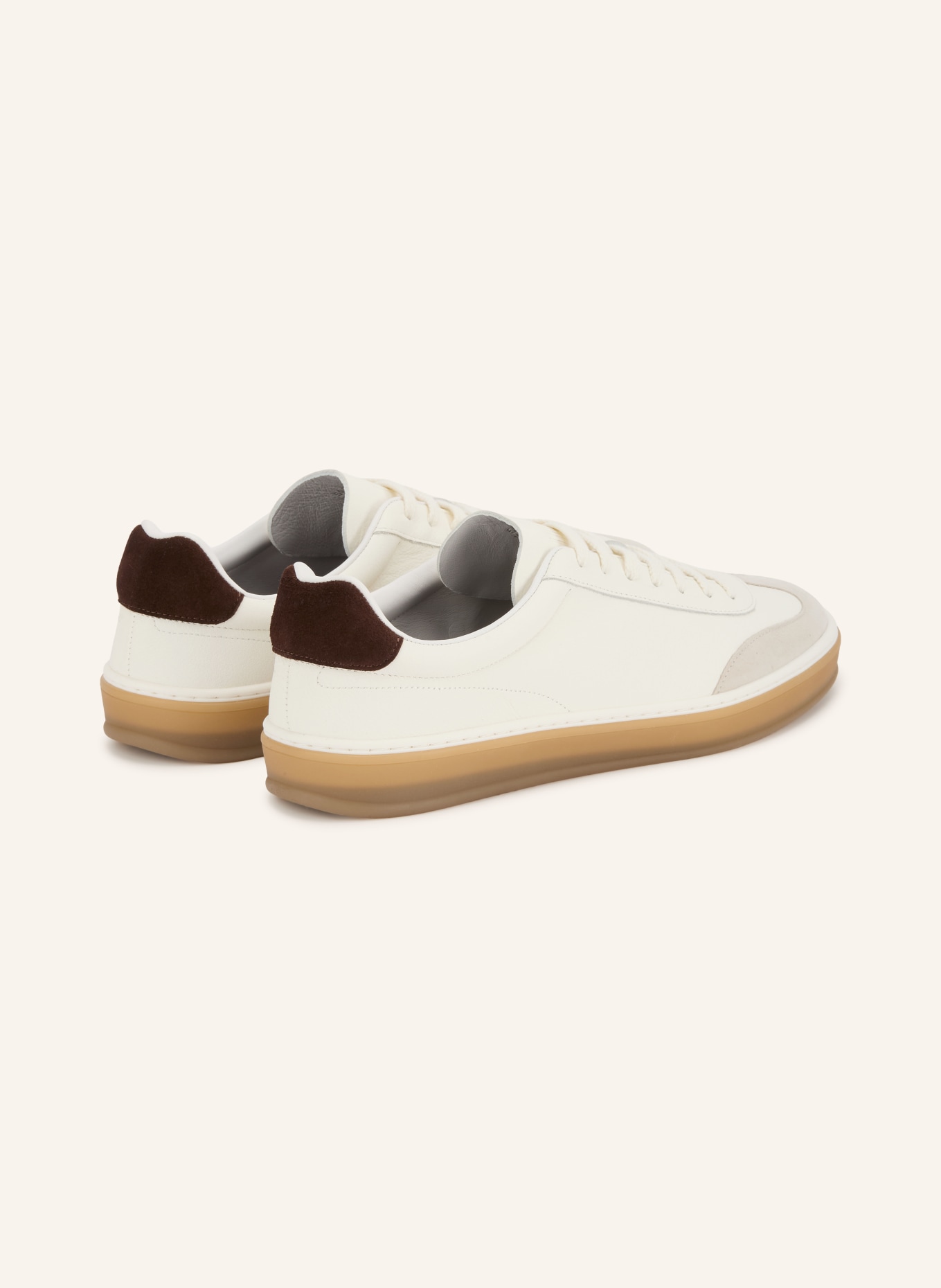 BOSS Sneaker ZAREK: WEISS / DUNKELBRAUN / HELLGRAU