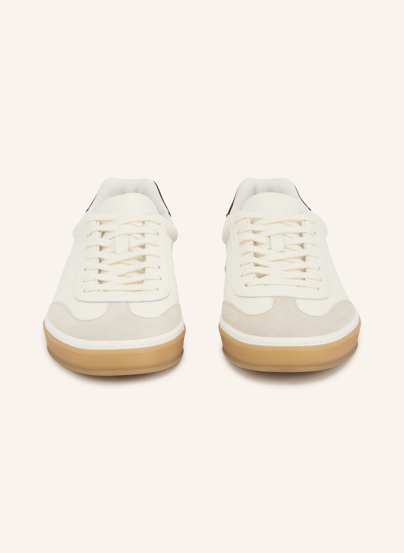 BOSS Sneaker ZAREK: WEISS / DUNKELBRAUN / HELLGRAU