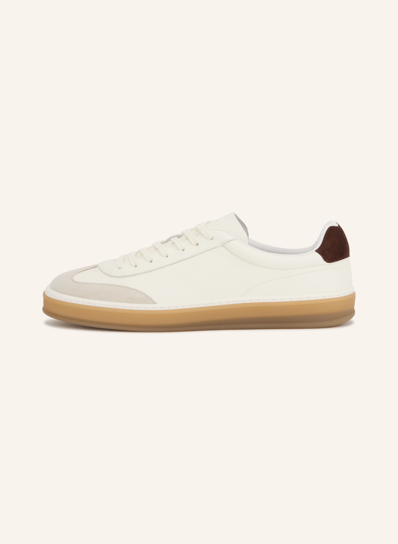BOSS Sneaker ZAREK: WEISS / DUNKELBRAUN / HELLGRAU