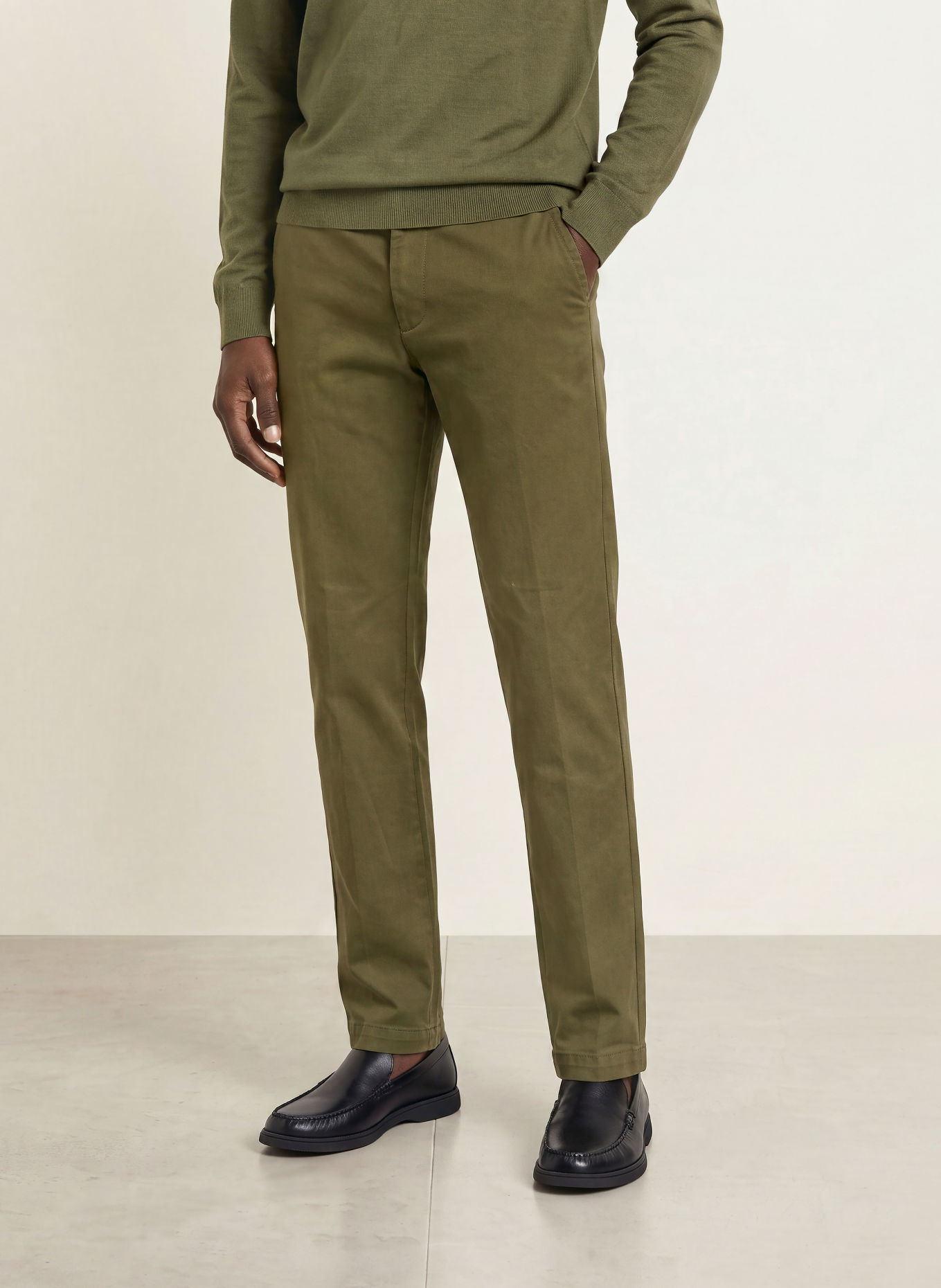 BOSS Pantalon chino KAITON coupe slim: OLIVE