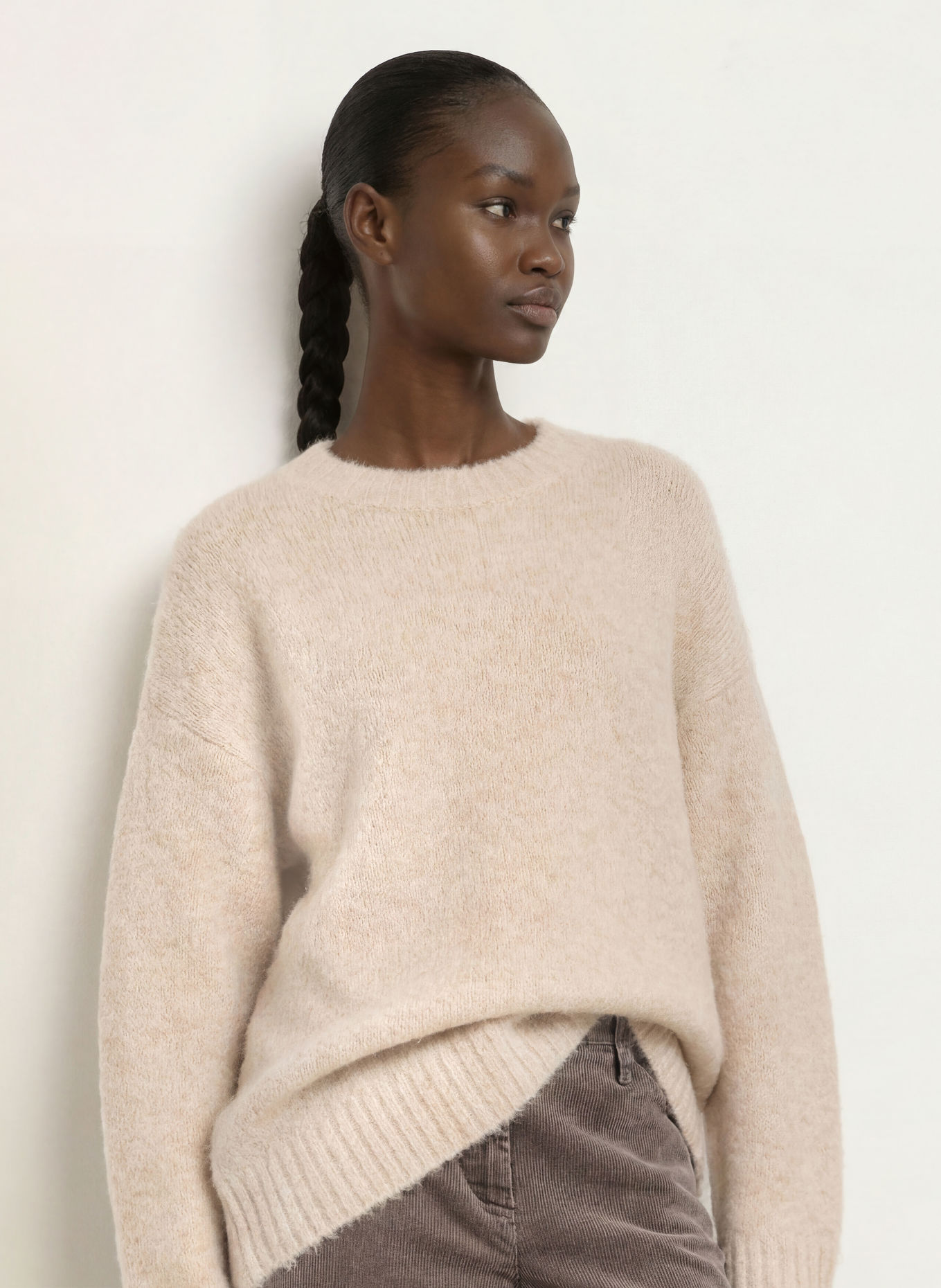 SAMSØE SAMSØE Trui SAJEANNE met alpaca: BEIGE