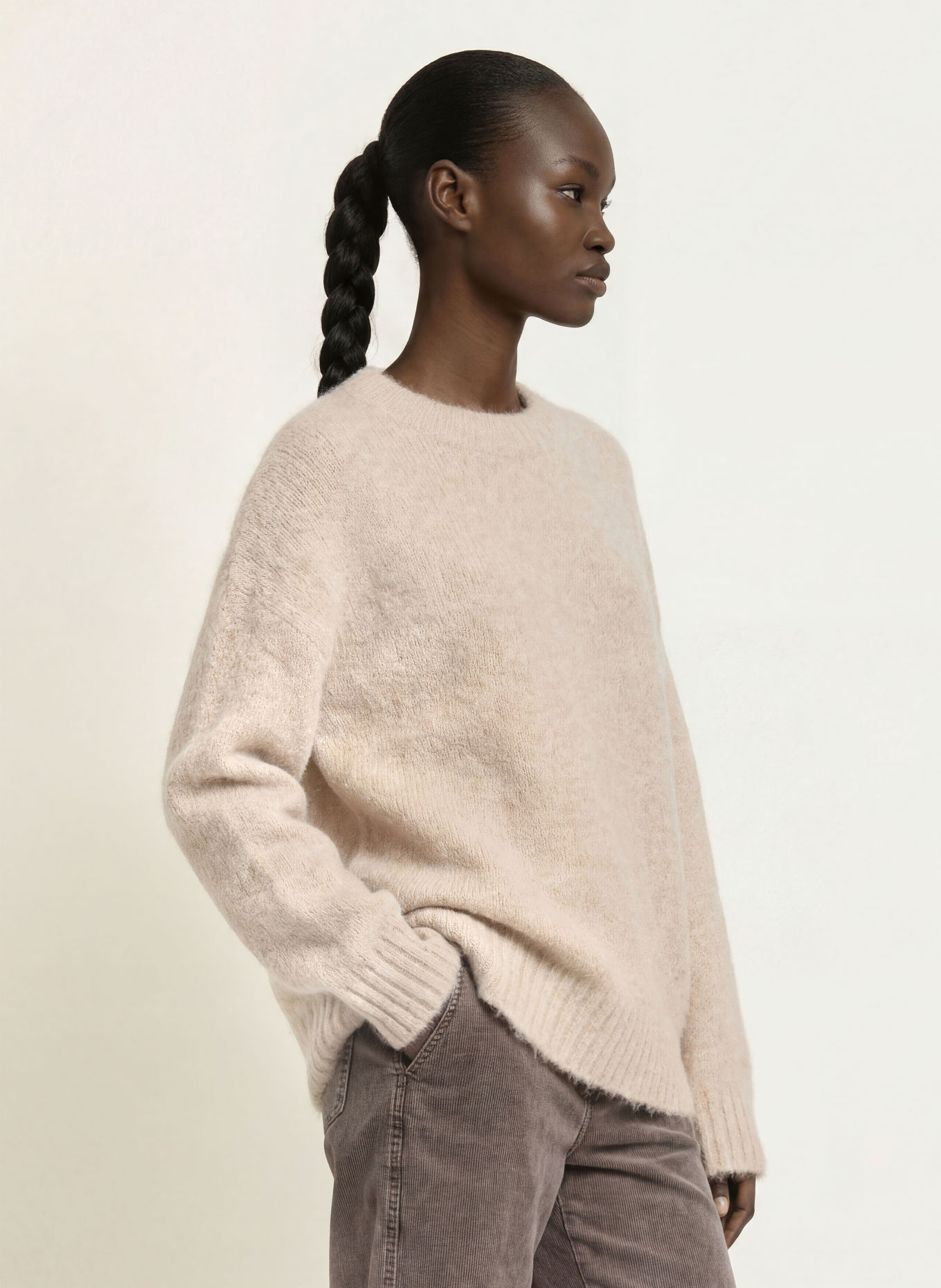 SAMSØE SAMSØE Trui SAJEANNE met alpaca: BEIGE