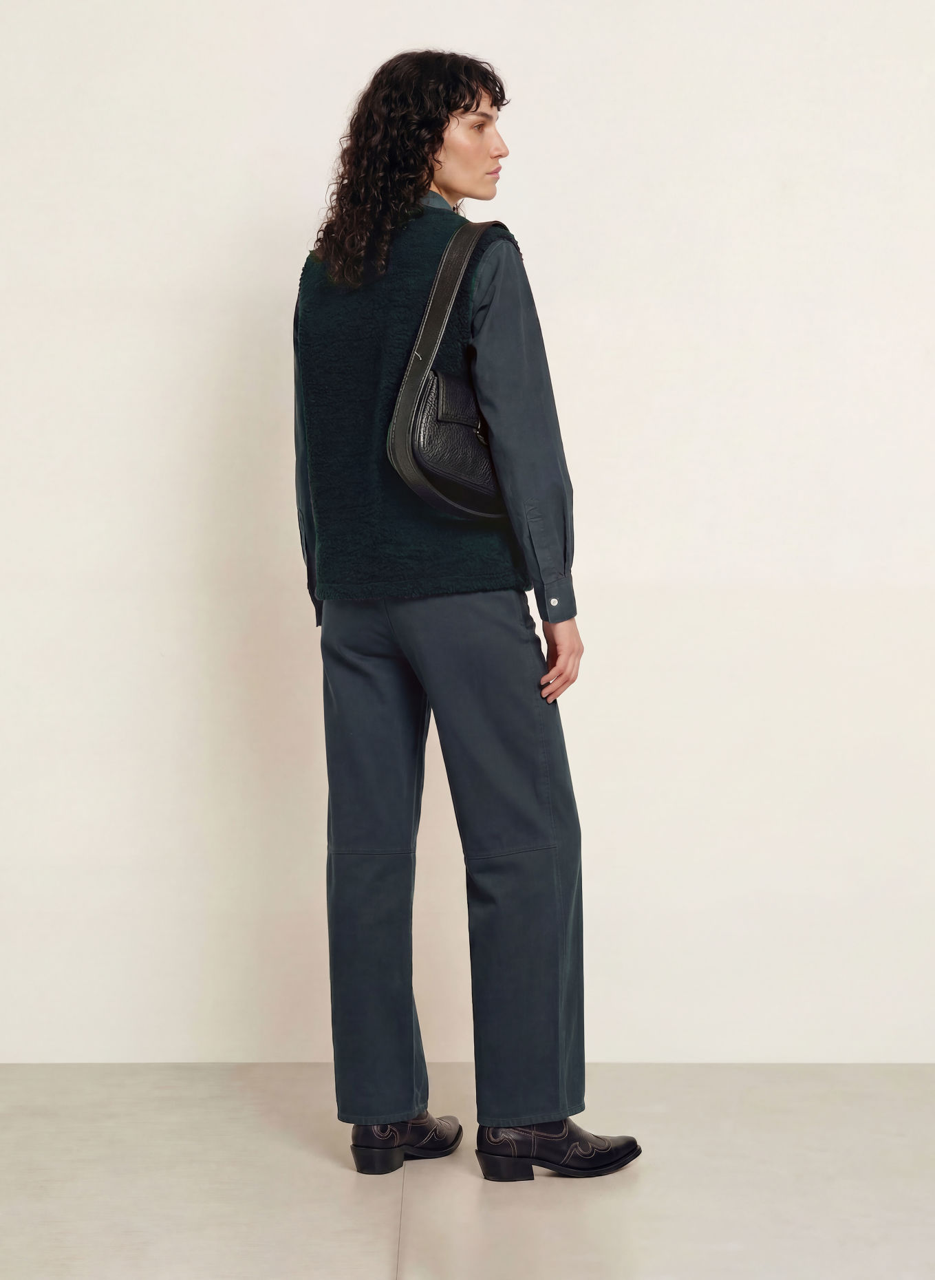 SAMSØE SAMSØE Teddyfell-vest SAAUTUMNS: DONKERBLAUW