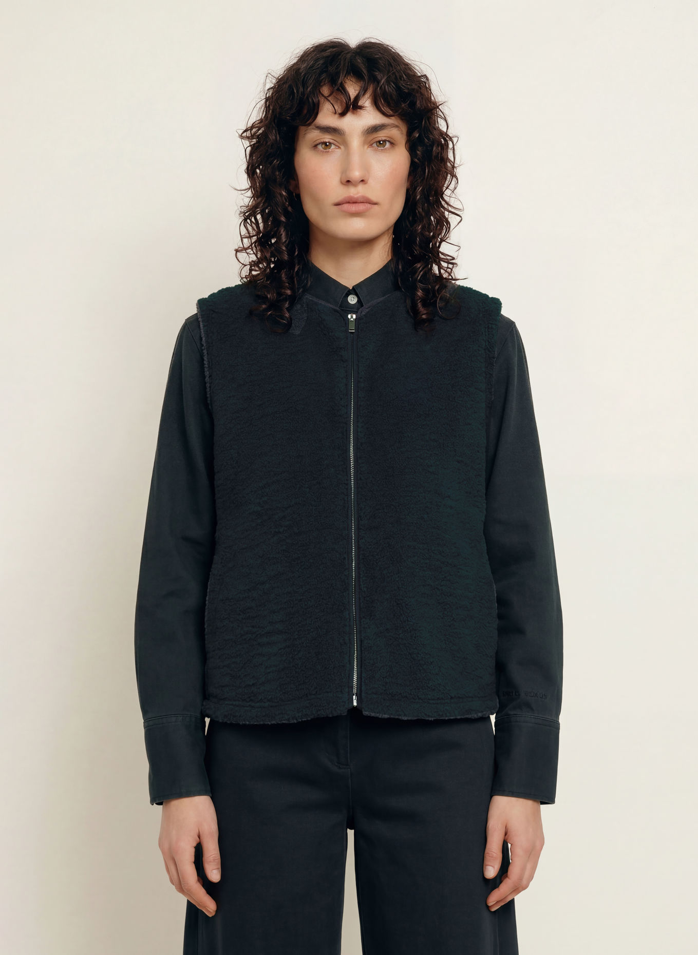 SAMSØE SAMSØE Teddyfell-vest SAAUTUMNS: DONKERBLAUW
