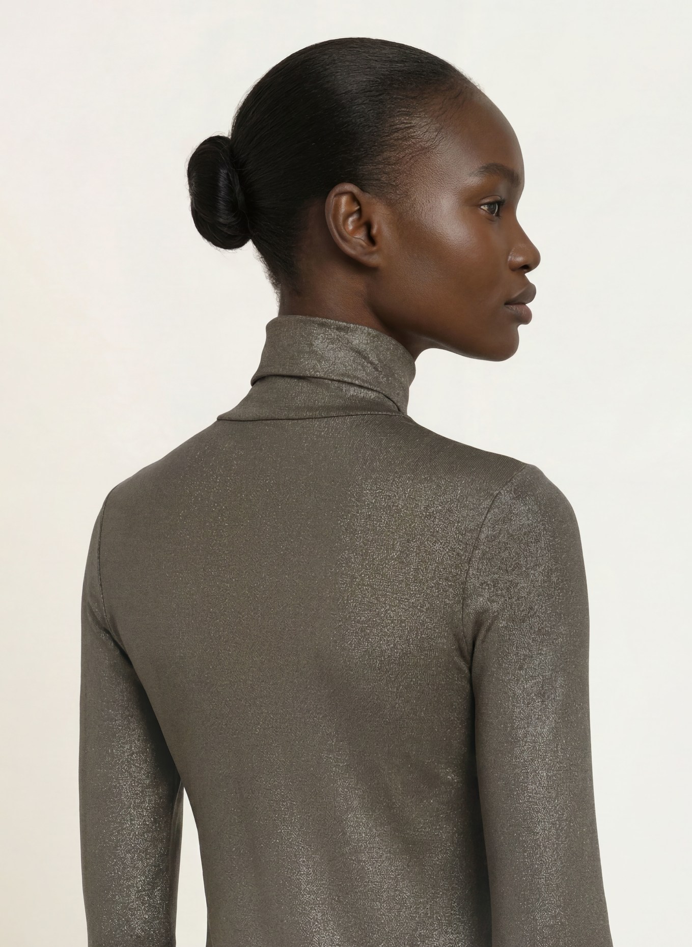 MAJESTIC FILATURES Longsleeve mit Glitzergarn: OLIV