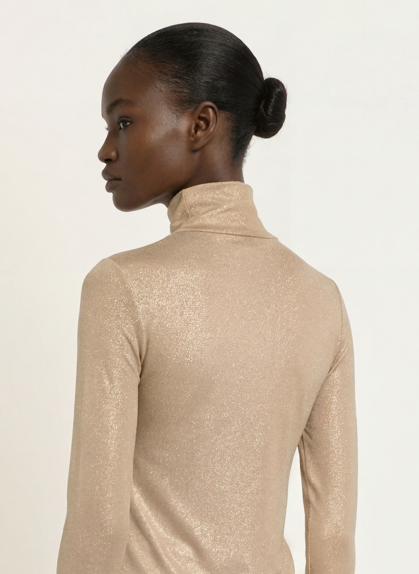 MAJESTIC FILATURES Longsleeve mit Glitzergarn: GOLD