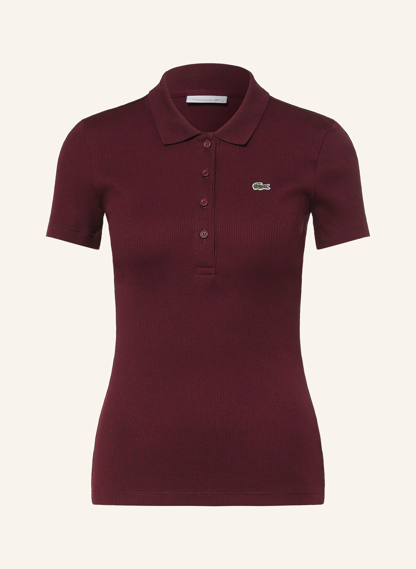 LACOSTE Jersey-Poloshirt: DUNKELROT