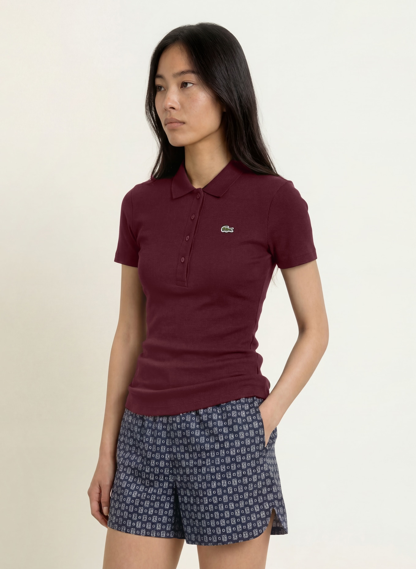 LACOSTE Jersey-Poloshirt: DUNKELROT