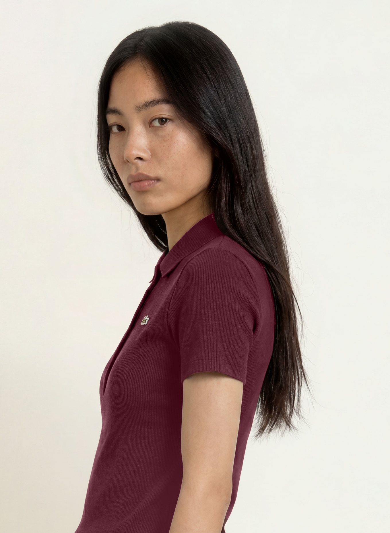 LACOSTE Jersey-Poloshirt: DUNKELROT