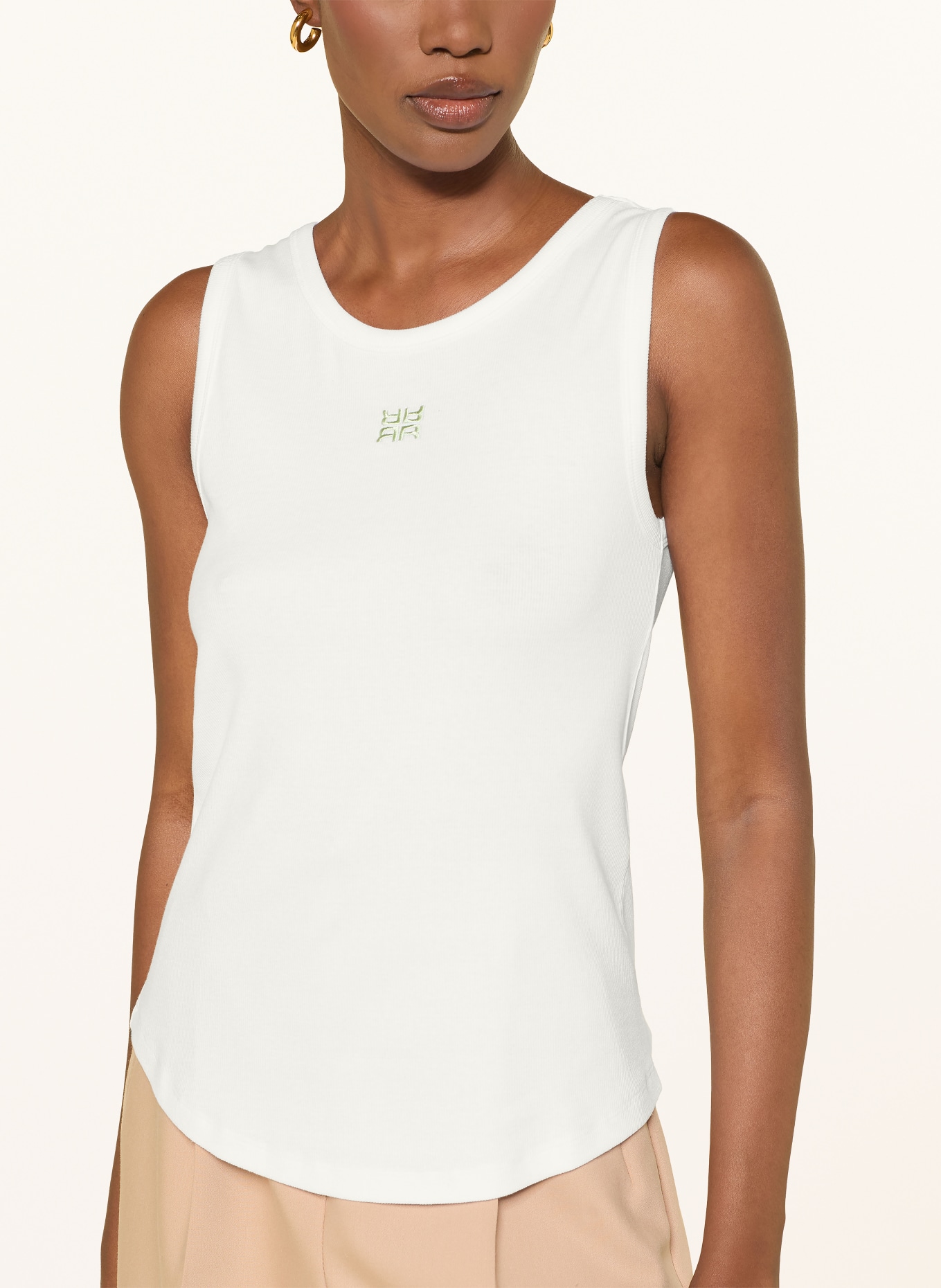RIANI Top: WHITE / LIGHT GREEN