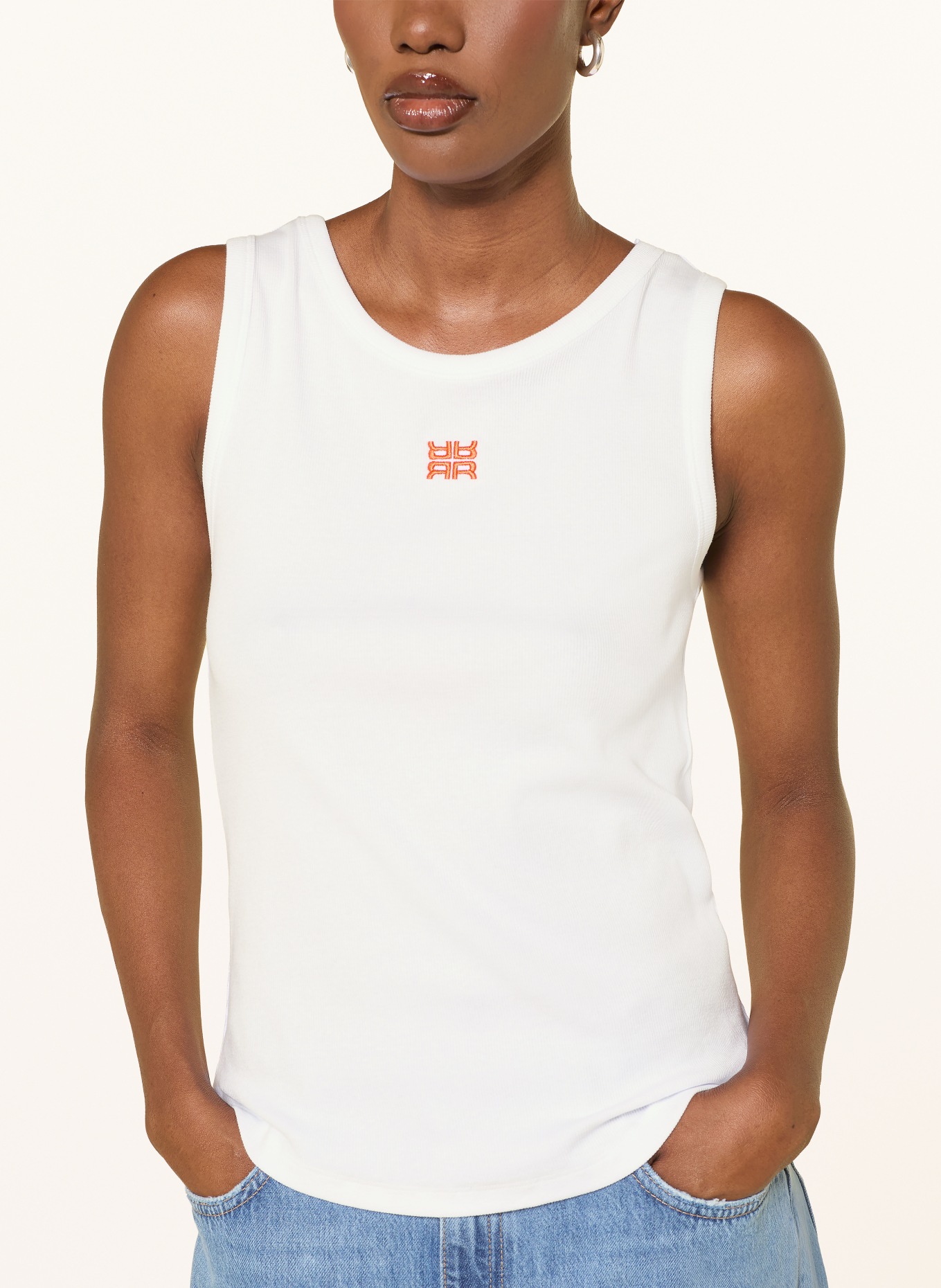 RIANI Top: WHITE / ORANGE
